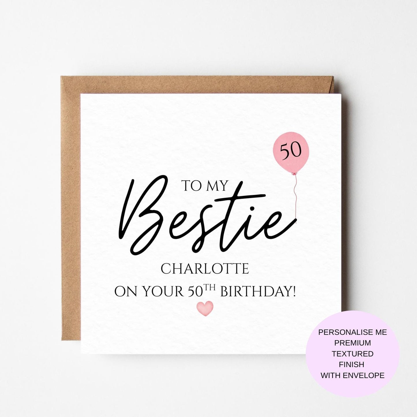 Best Friend 50th Birthday Card, Bestie Birthday Card, Sister Card, Birthday Card, Best Friend Card, Bestie 50th Birthday Card, BF1