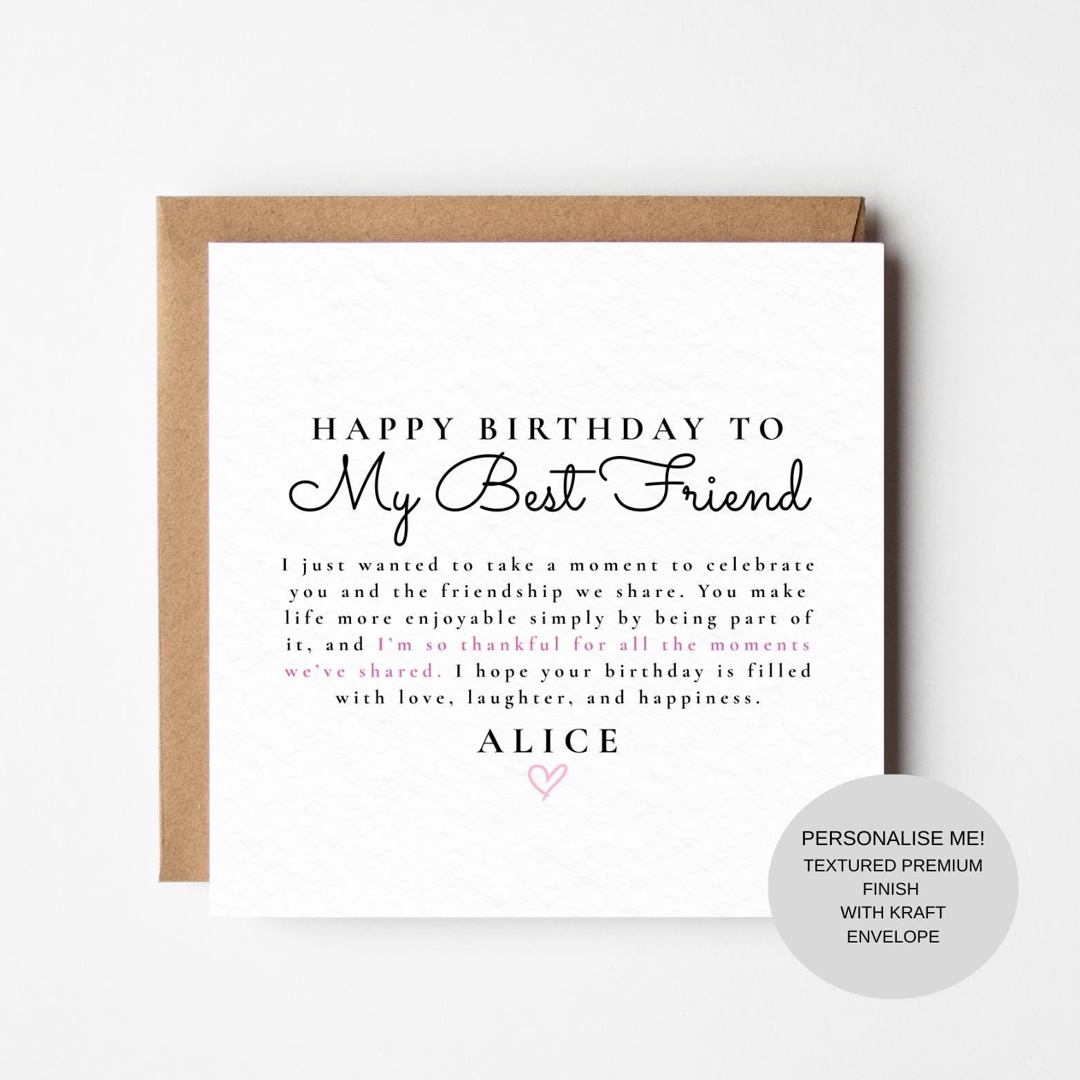 Sentimental Birthday Card for Friend | Warm Friendship Words | Keepsake Gift Card