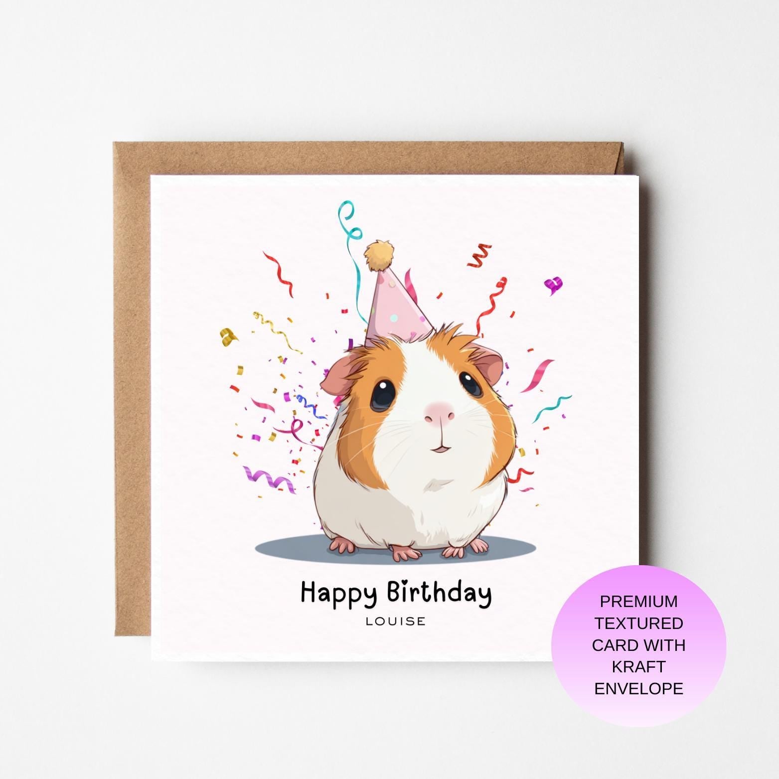 Personalised Guinea Pig Birthday Card For Her