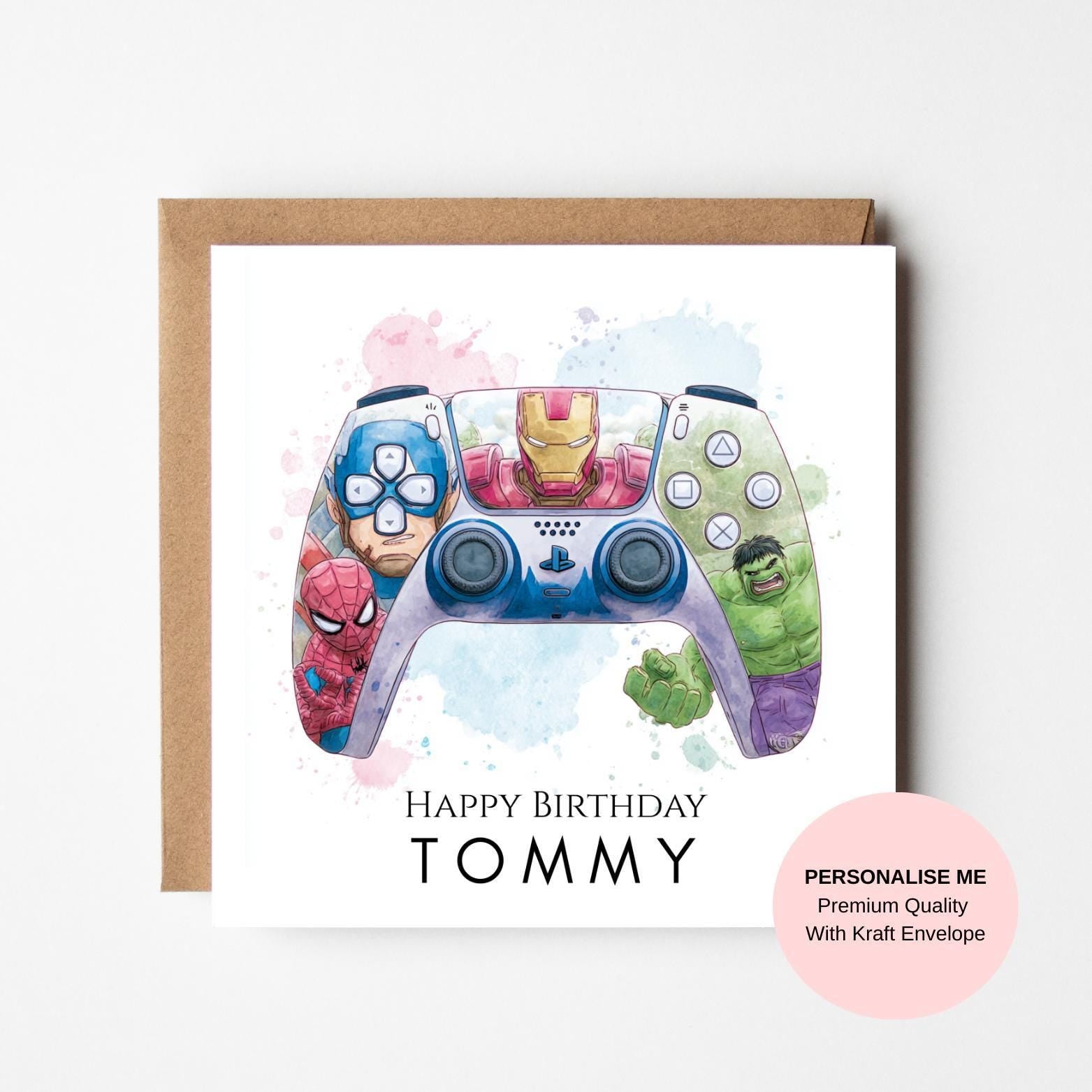 Gamer Birthday Card for Him – PlayStation Style Controller Design