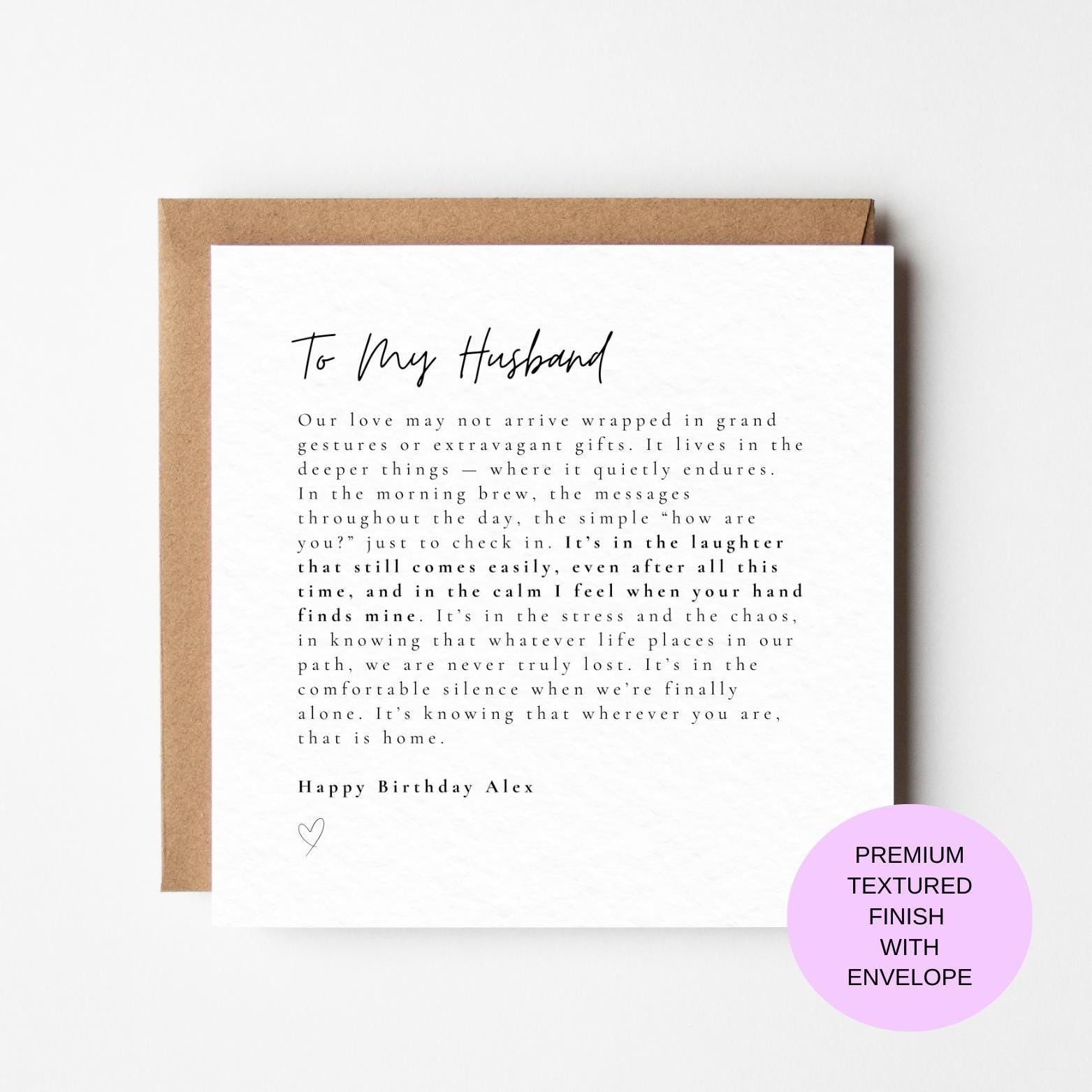 Husband Birthday Card – Sentimental Love Card