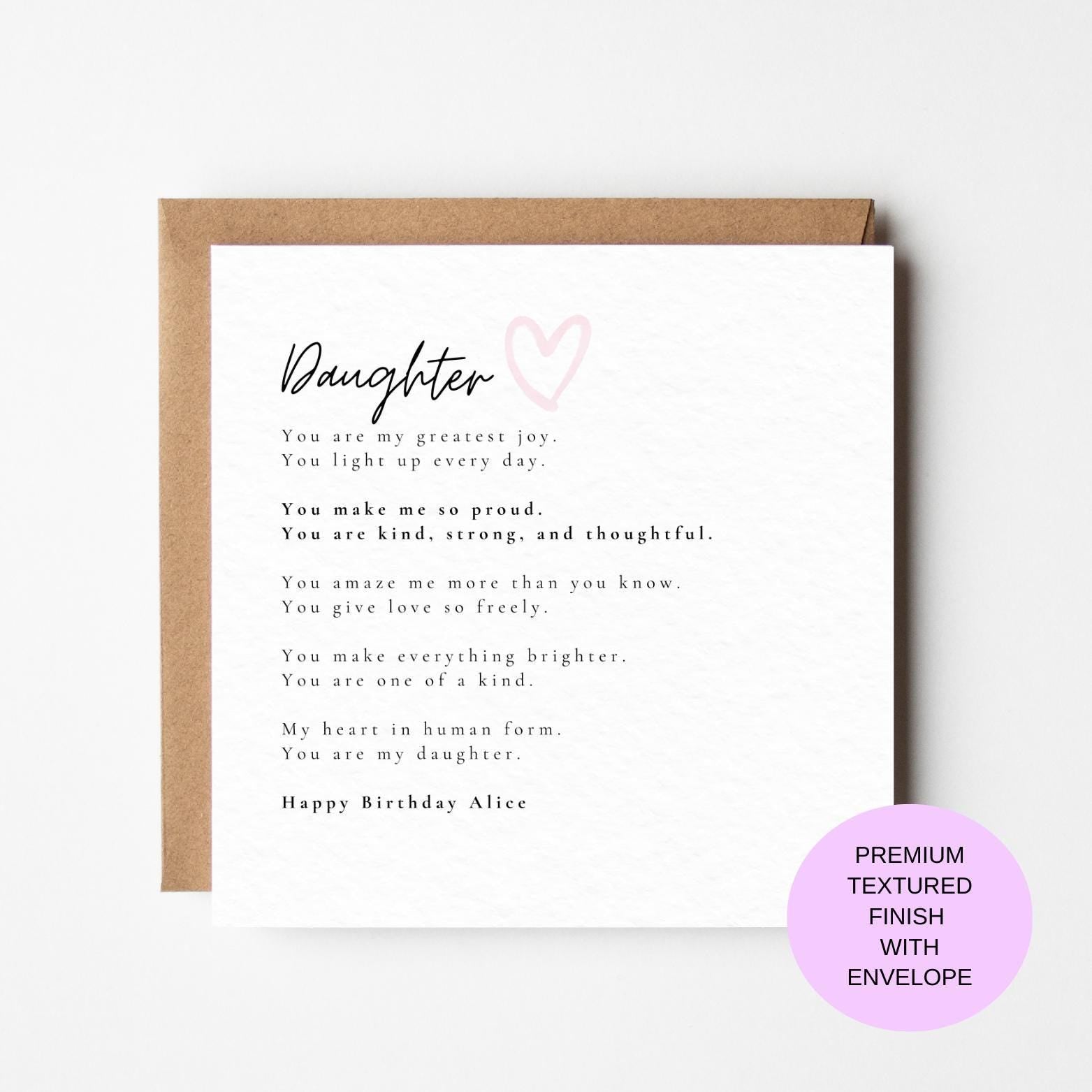 Daughter Birthday Card – Meaningful Love Message