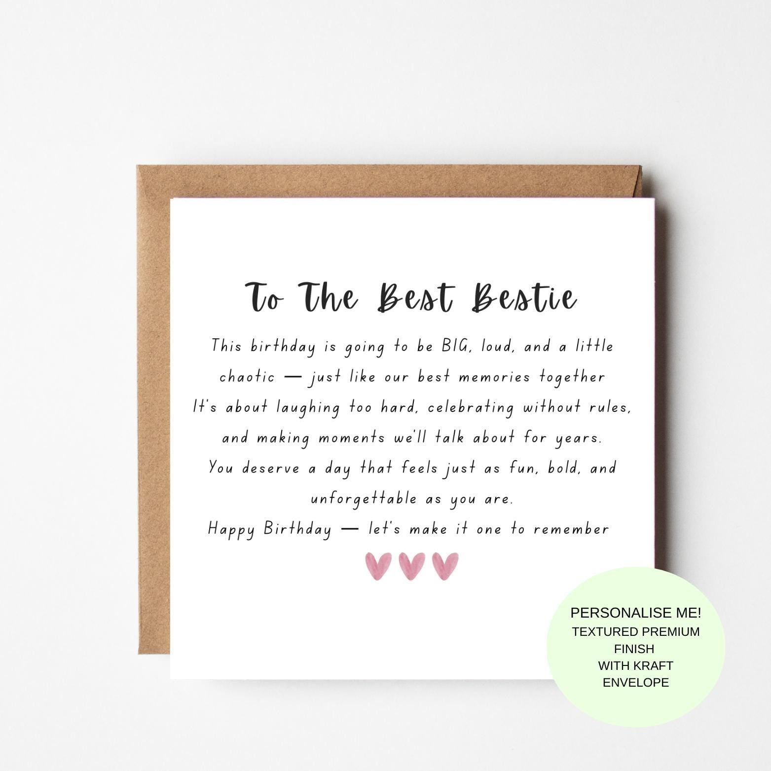 Birthday Card for Best Friend – Bestie Message