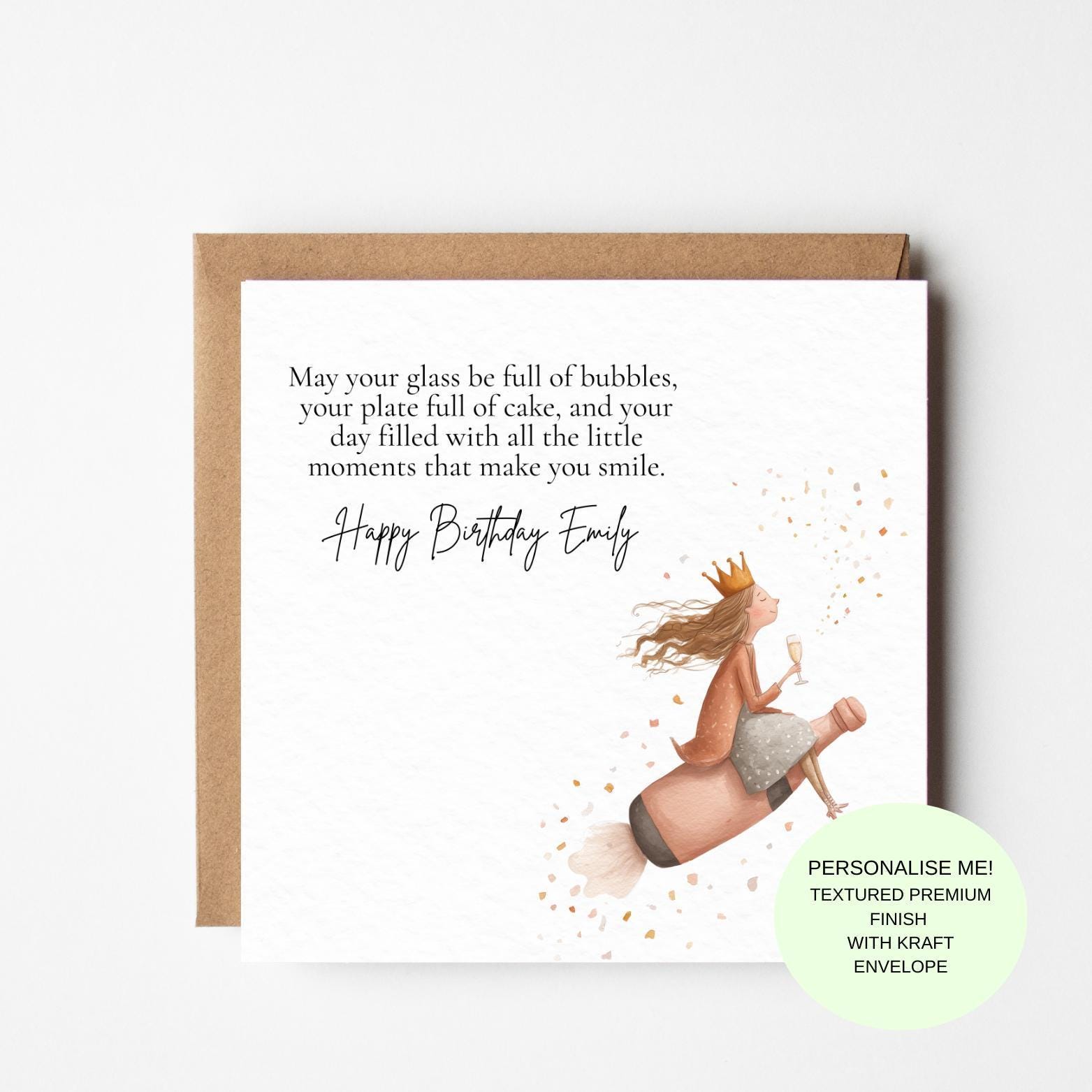 Birthday Card for Her – Illustrated Girl