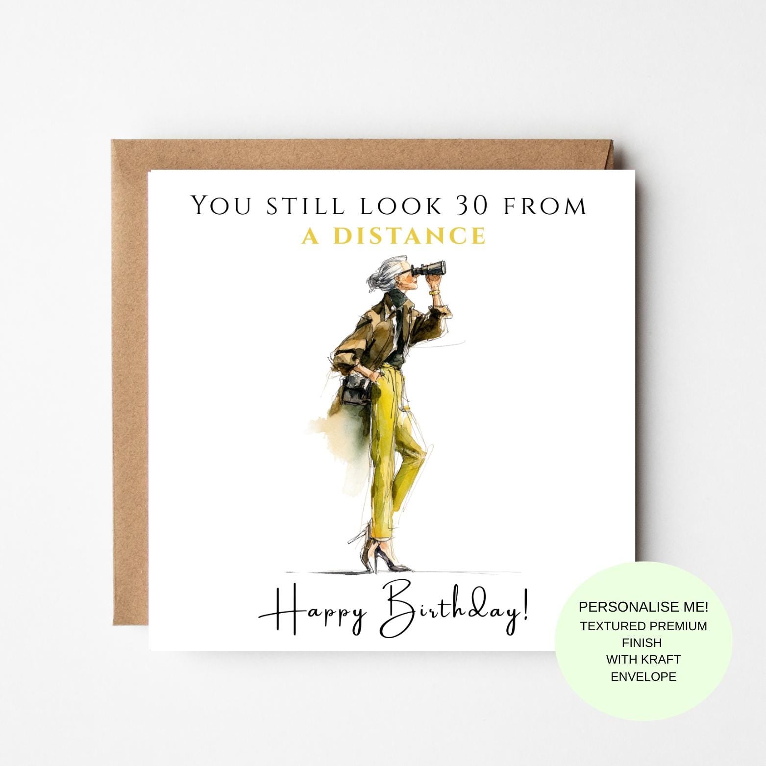 Funny Age Birthday Card – “You Still Look 30” Card – Humorous Birthday Card