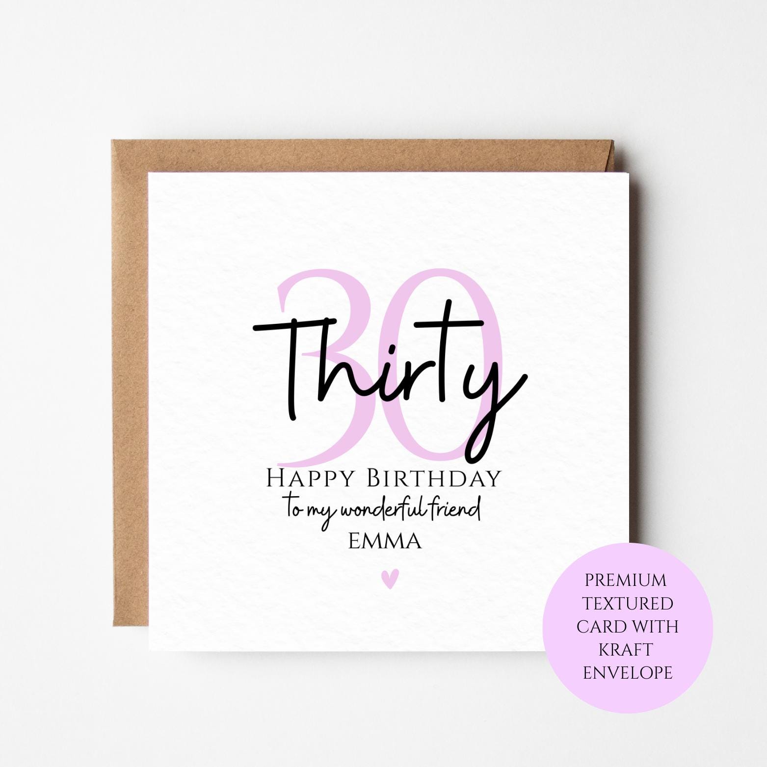 Personalised 30th Birthday Card for Friend | Thirty Birthday Card | Custom Name Card for Her