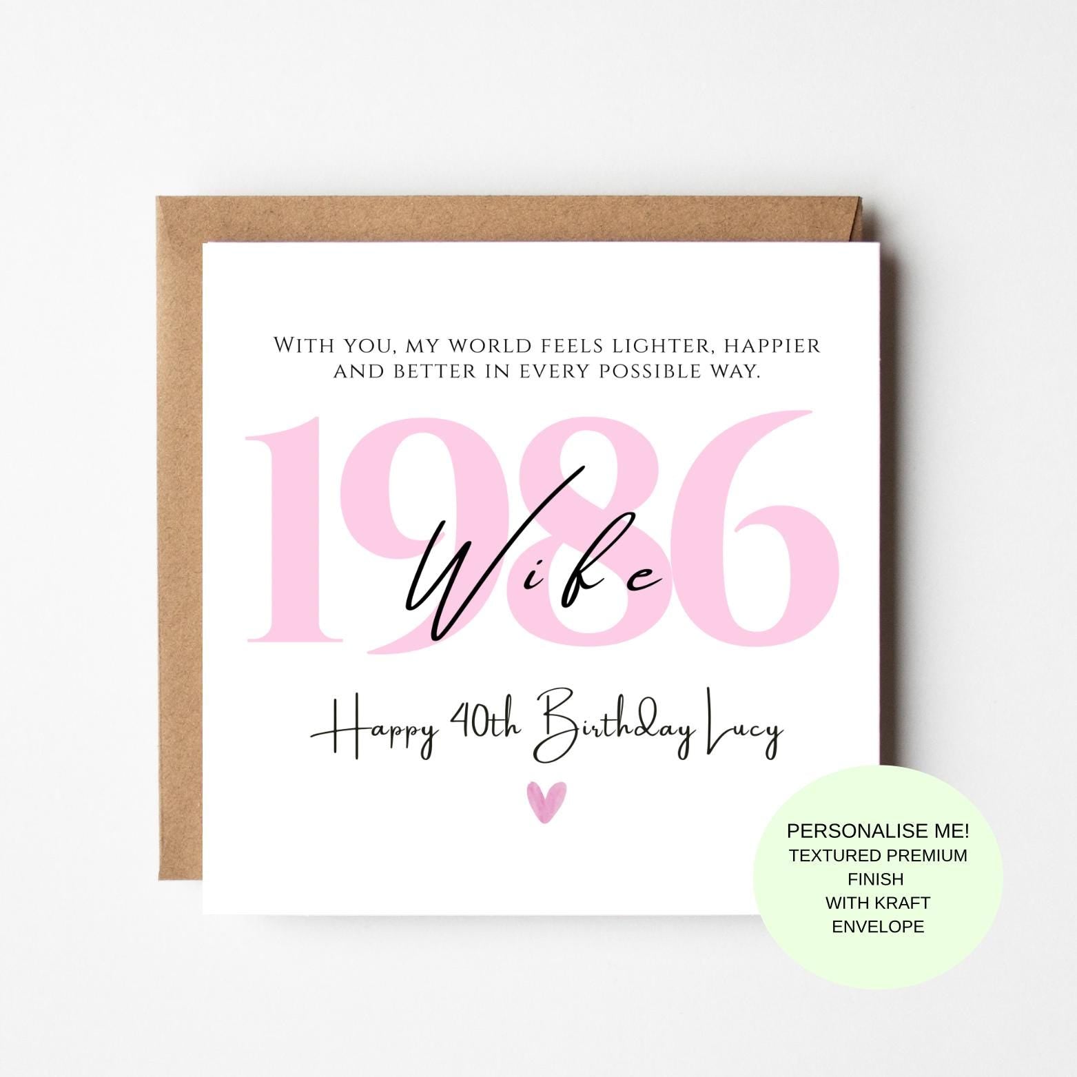 Personalised Birthday Card with Name, Luxury Year Birthday Card, Elegant Milestone Birthday Card