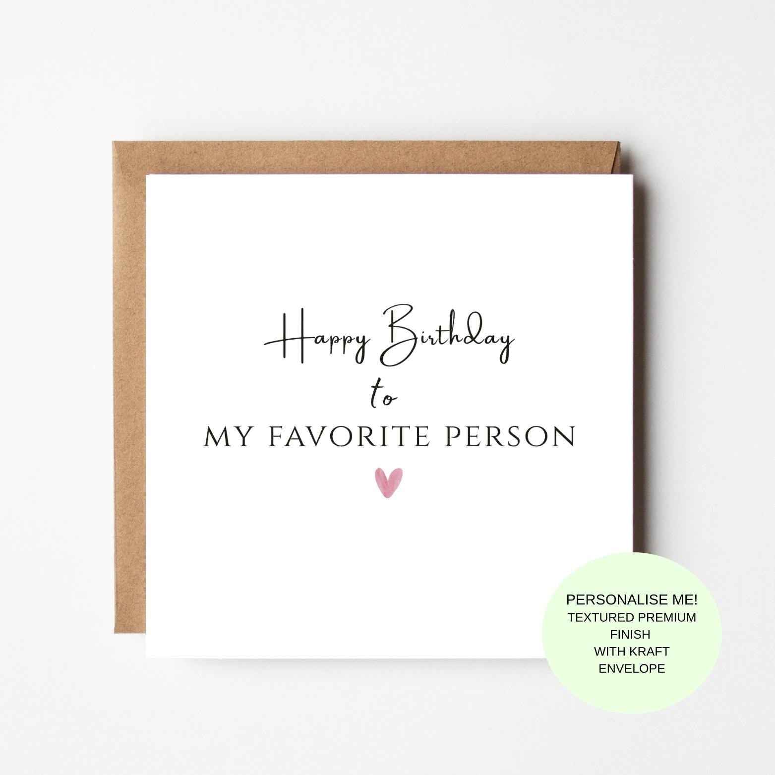 Favourite Person Birthday Card, Birthday Card for Someone Special, Minimalist Birthday Card