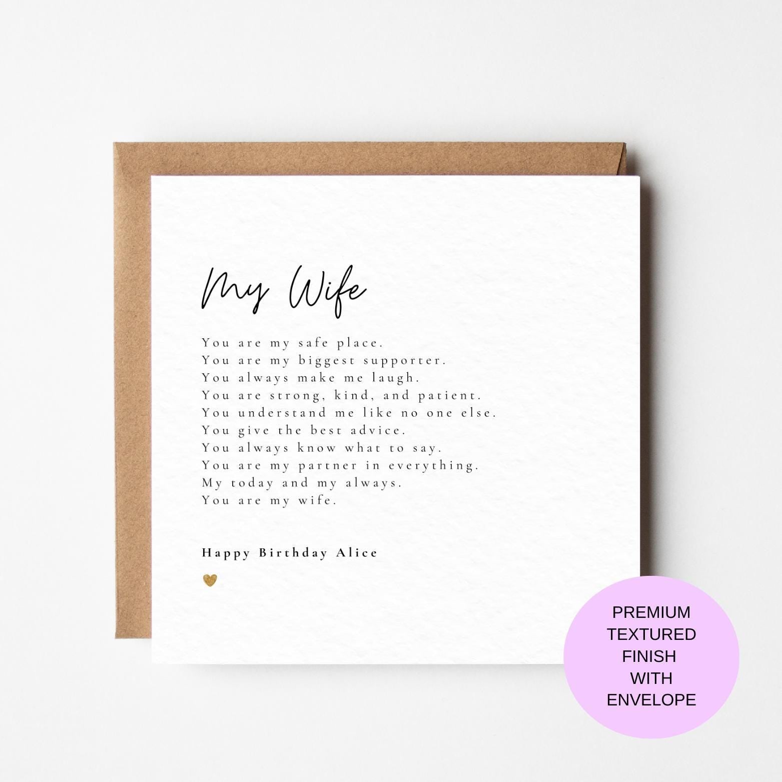Wife Birthday Card – Meaningful Keepsake