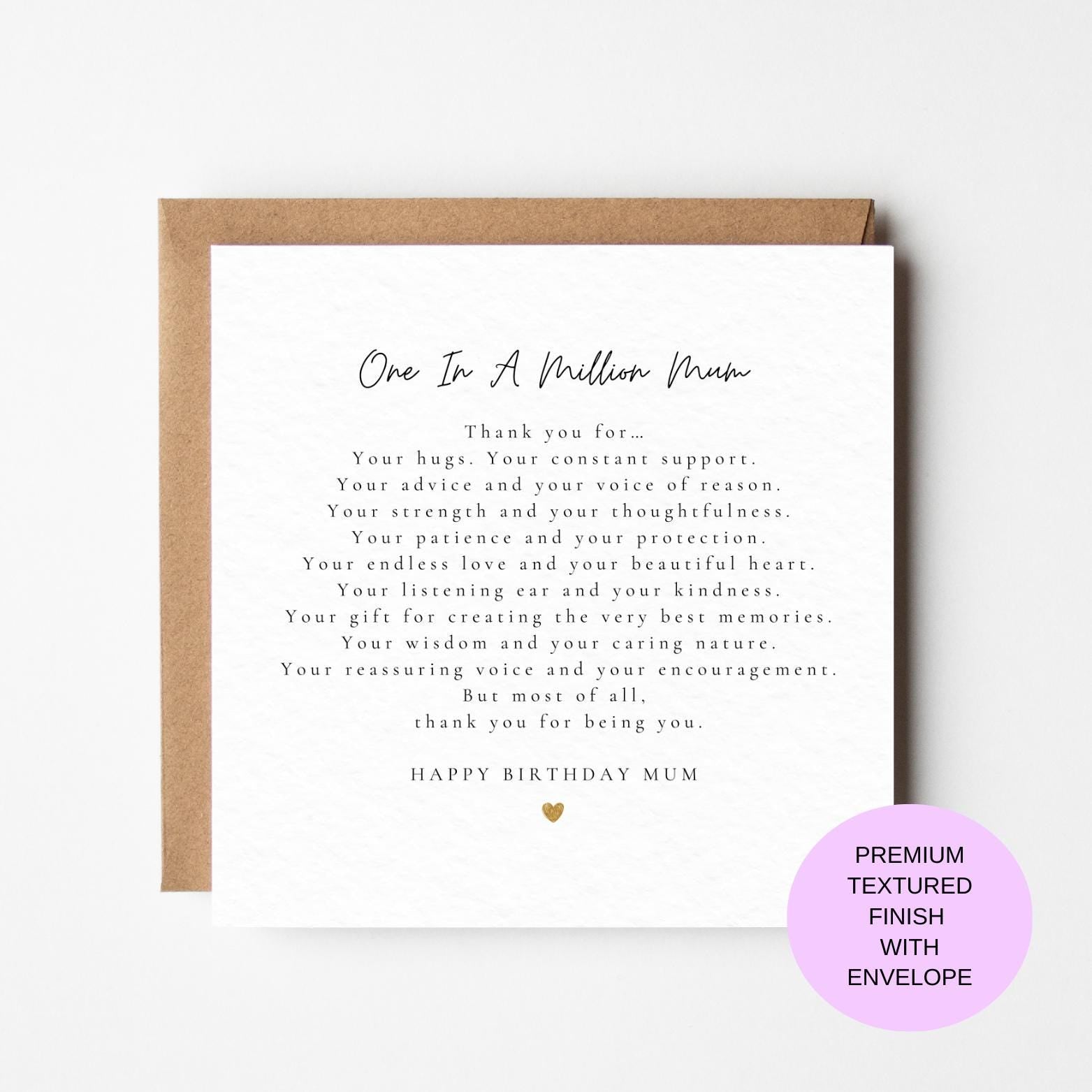 Mum Birthday Card – Meaningful Love Message