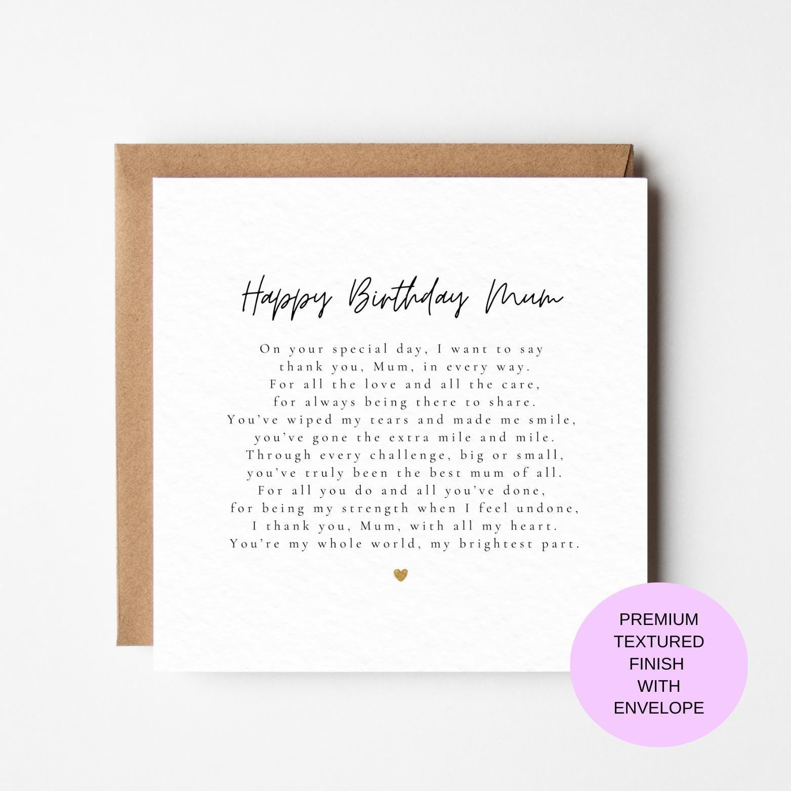Mum Birthday Card – Thoughtful Love Card