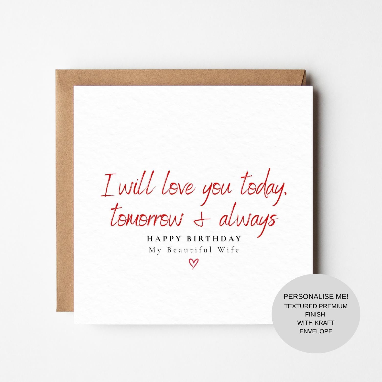 Love Birthday Card for Wife | Sentimental Words | Wife Gift Card