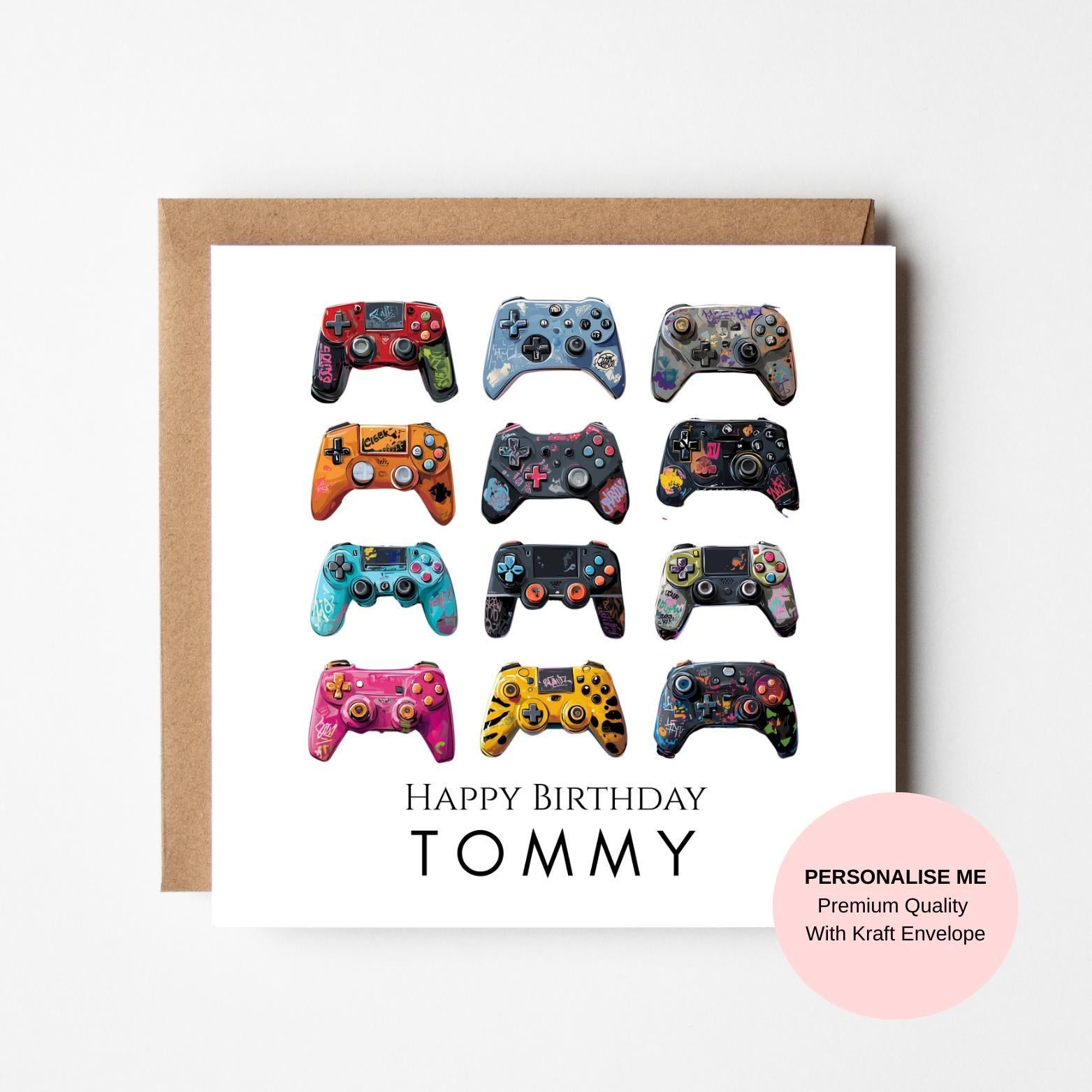 Gaming Birthday Card for Him – Video Game Controller Card - Play Station Gamer