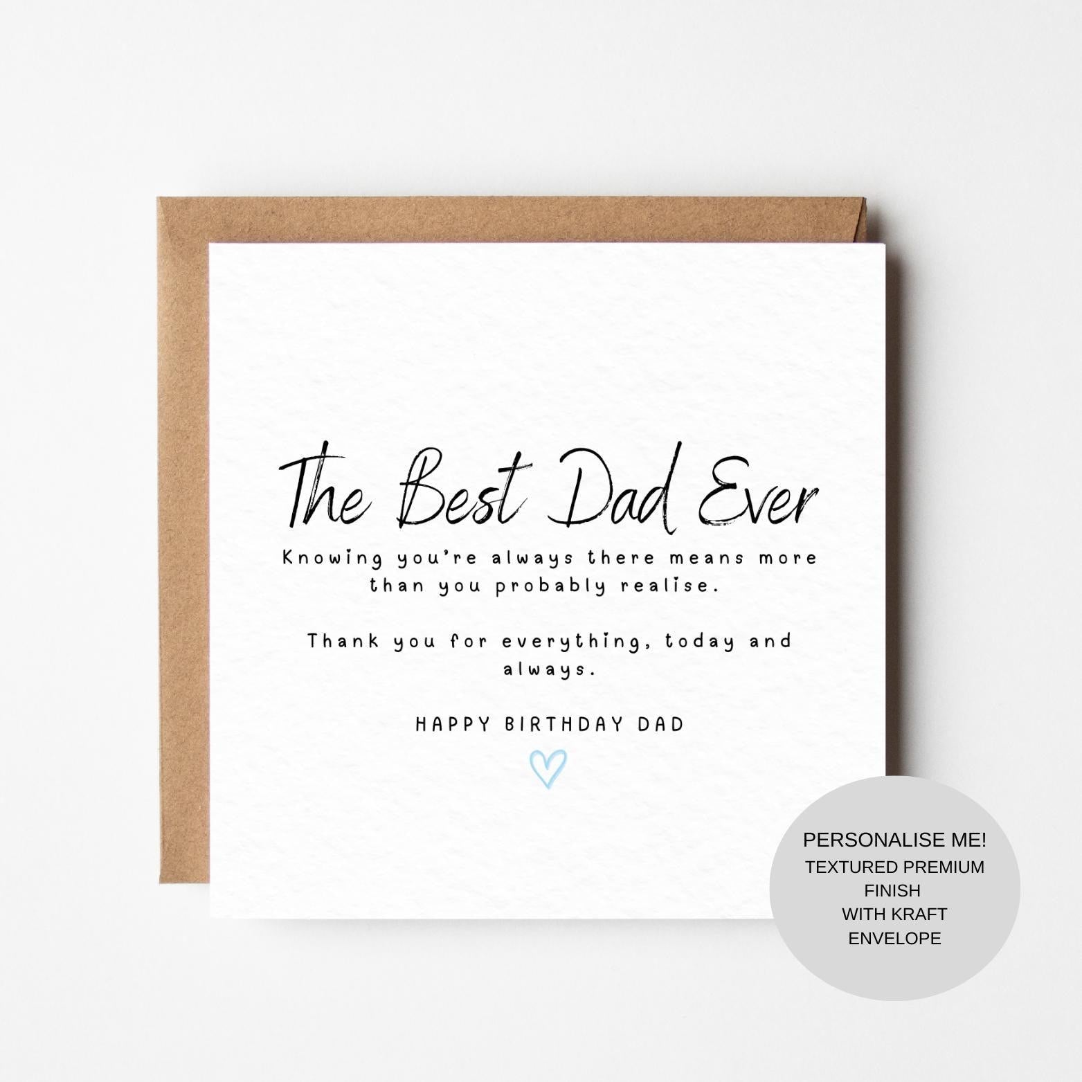 Birthday Card for Father | Loving Message for Dad | Keepsake Greeting Card