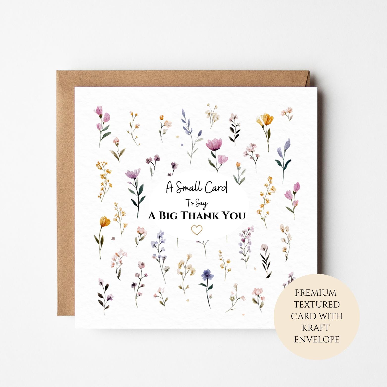 Wildflower Thank You Card – A Small Card to Say a Big Thank You, Floral Appreciation Card
