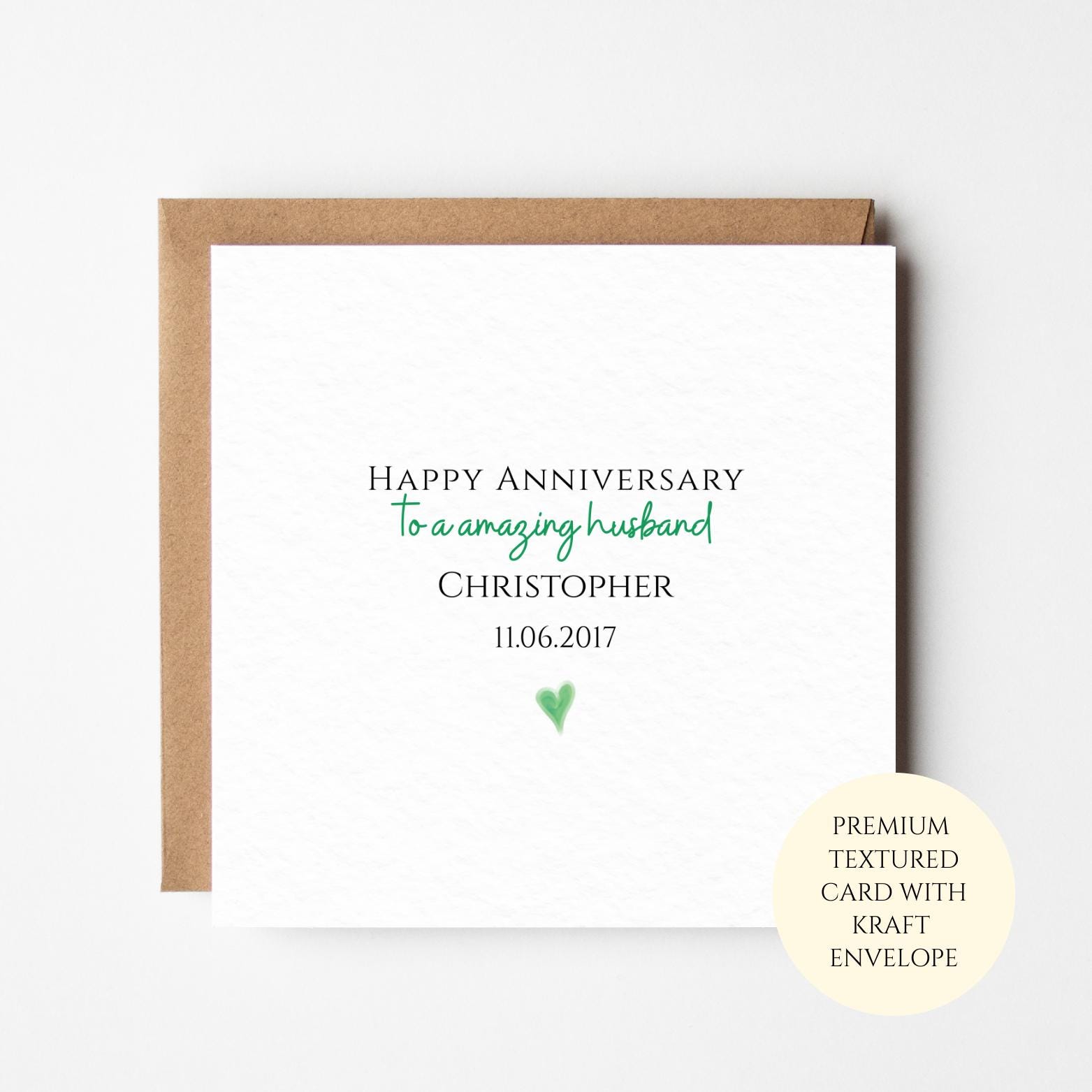 Personalised Anniversary Card for Husband – Happy Marriage Anniversary Card with Name and Date