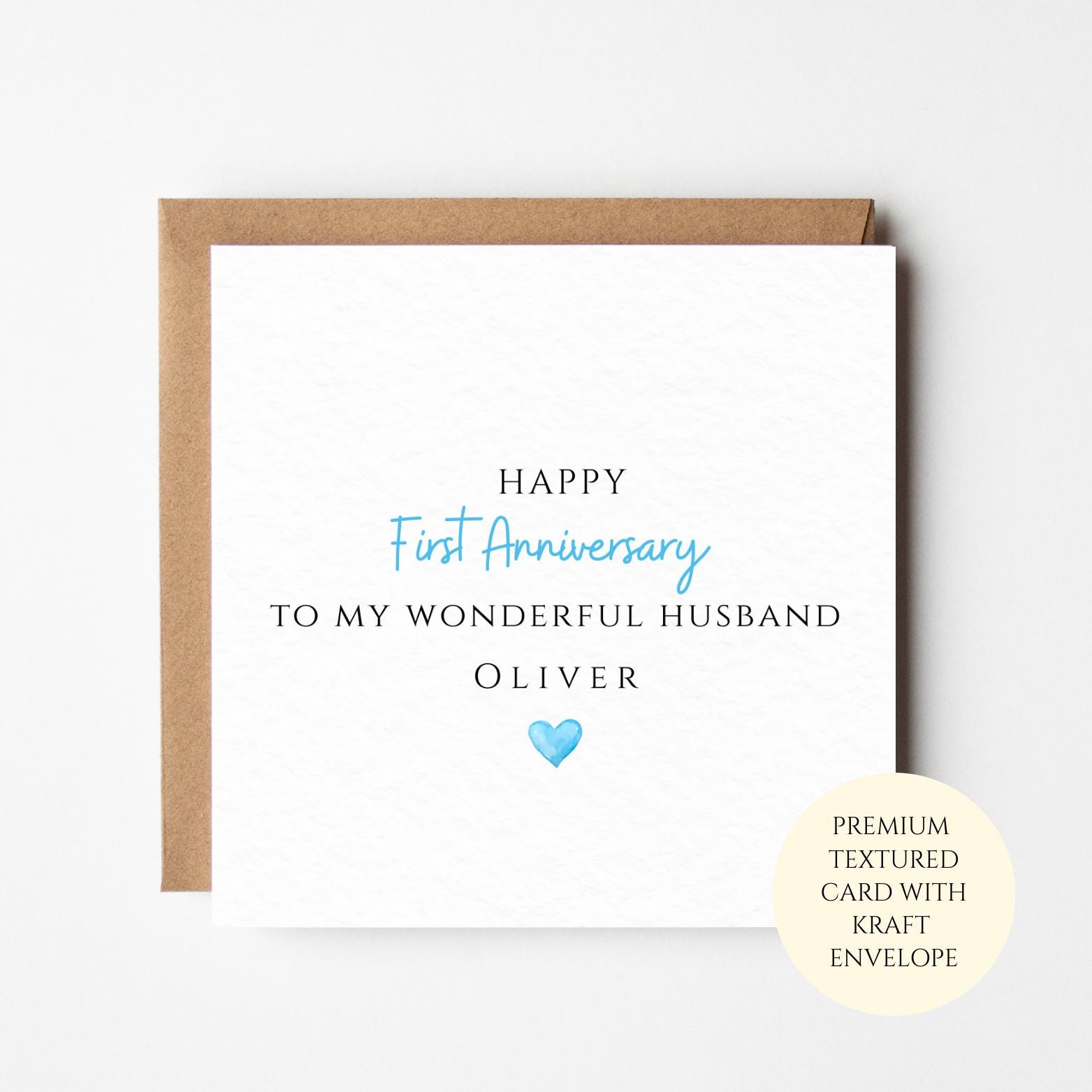First Wedding Anniversary Card for Husband – Happy Marriage Anniversary Card for Him