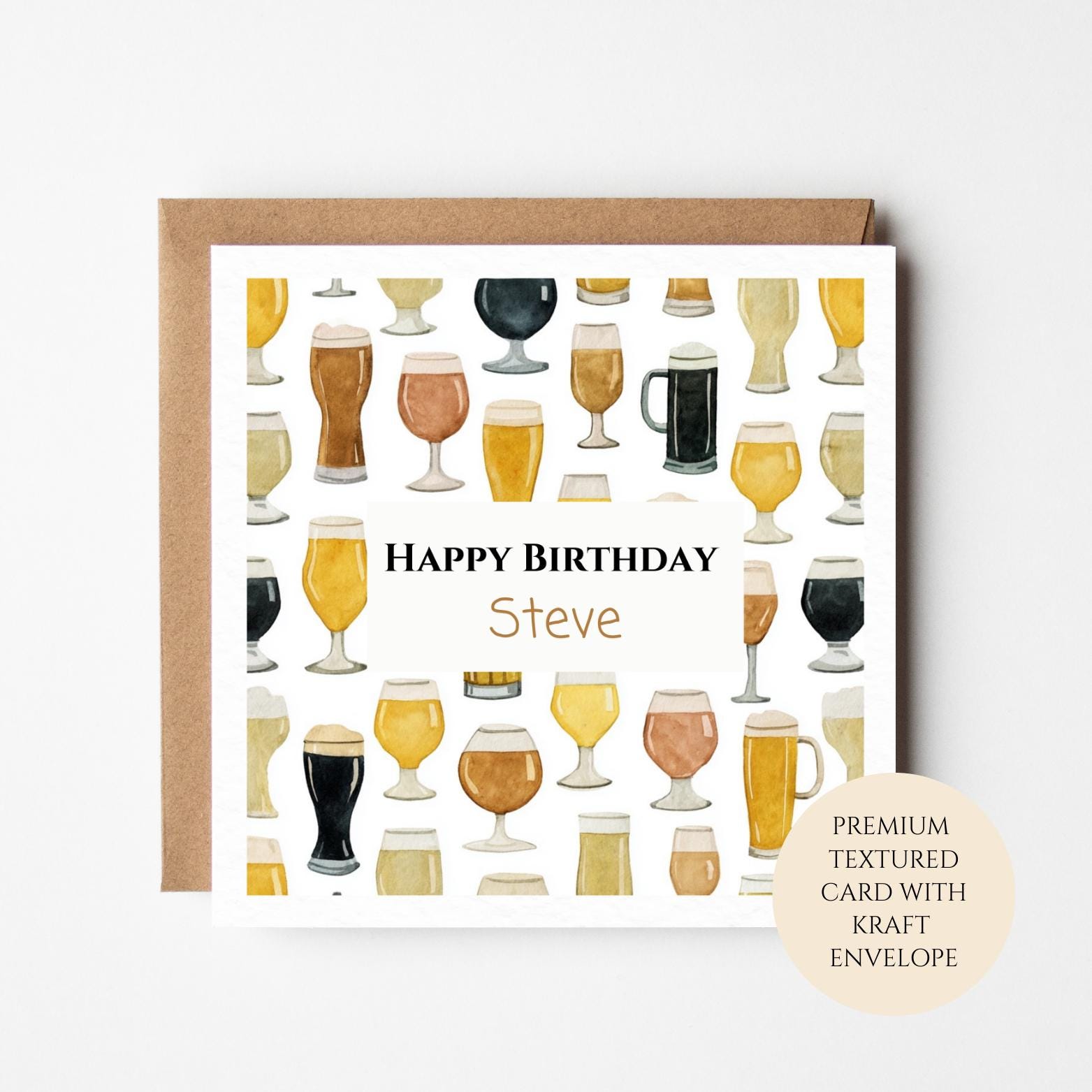 Personalised Beer Birthday Card for Him | Funny Mens Birthday Card | Dad Husband Son Friend | Beer Lover Birthday Card
