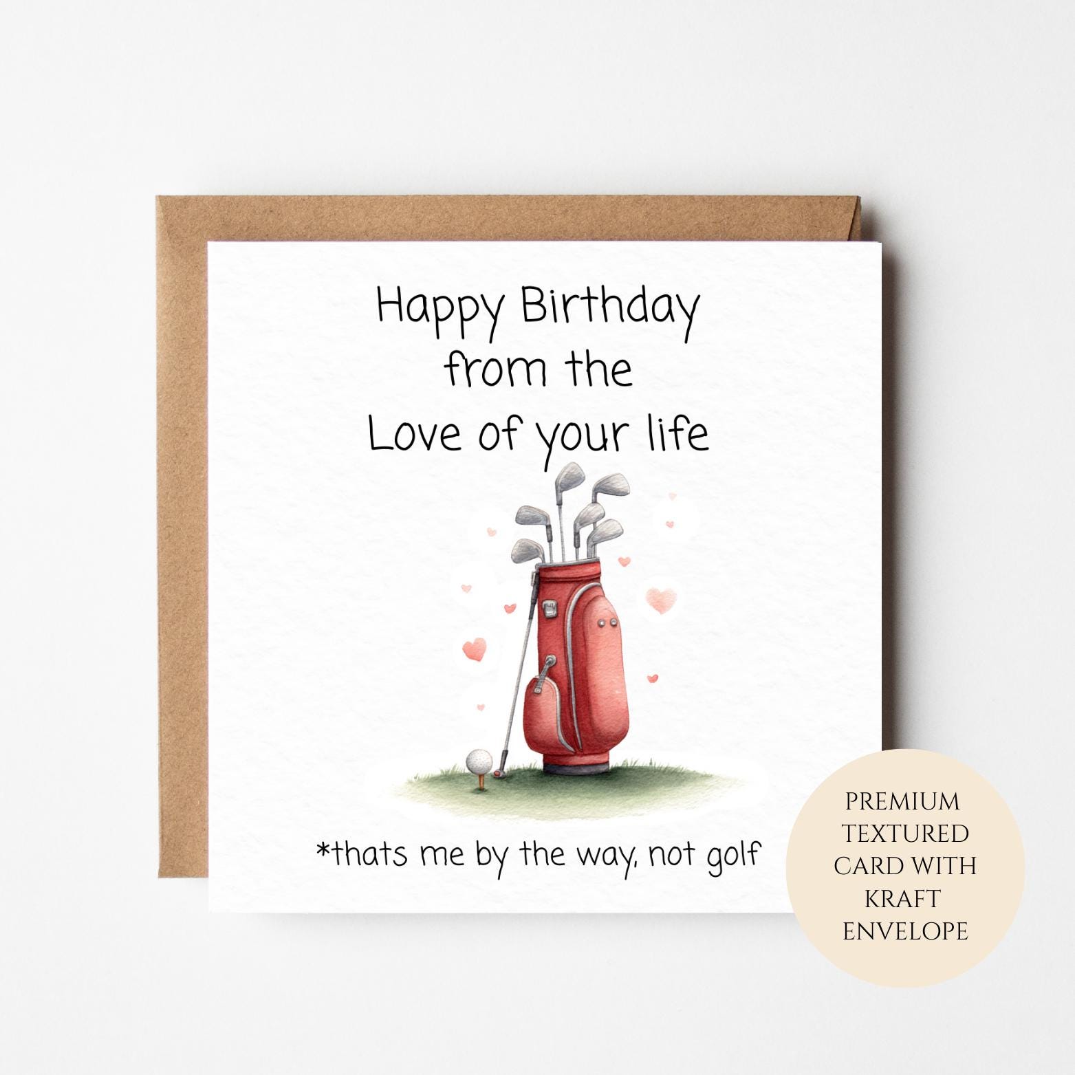 Funny Golf Birthday Card for Him | Mens Birthday Card | Husband Dad Golfer | Birthday Card for Him