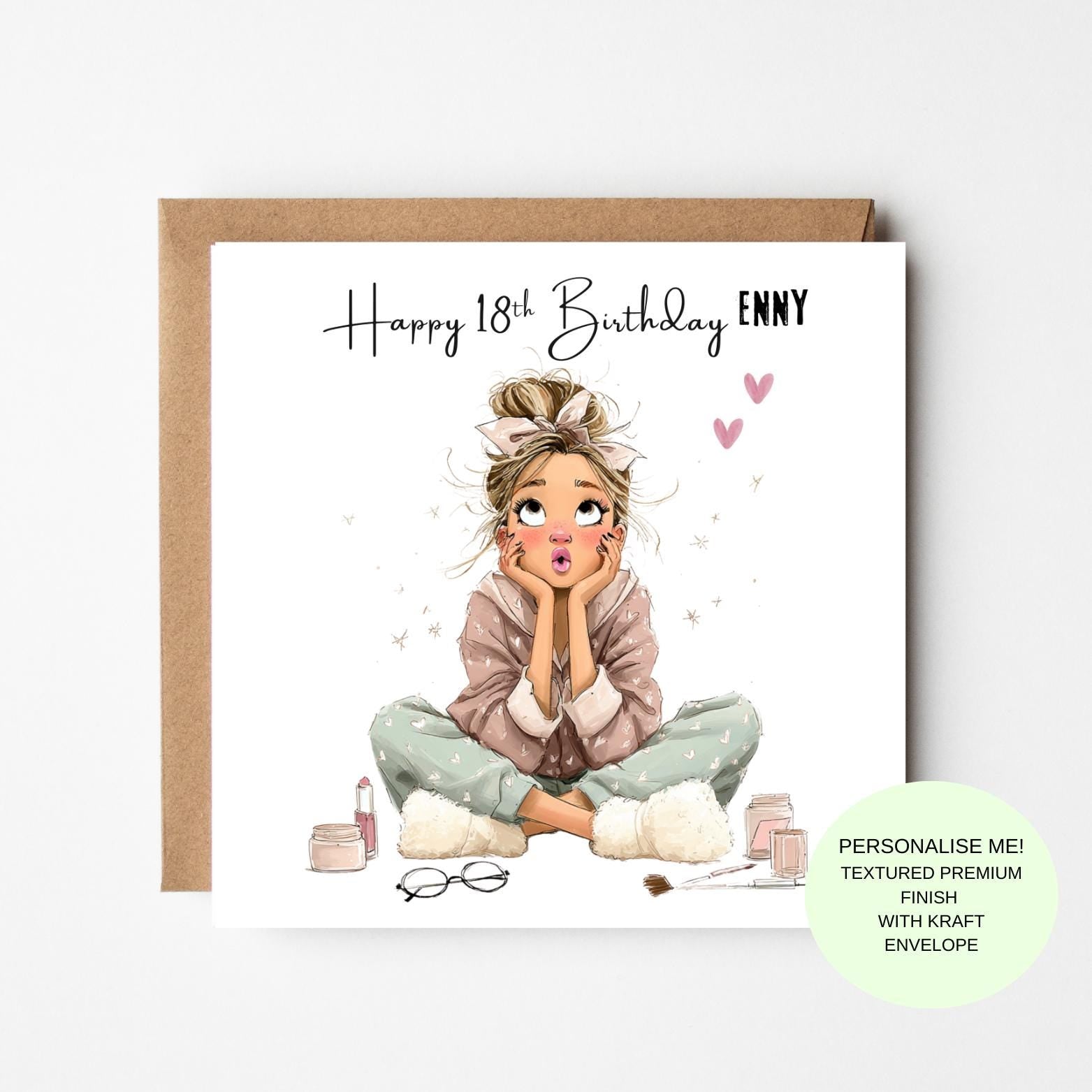 18th Birthday Card: Cute Illustrated Keepsake (For Her)