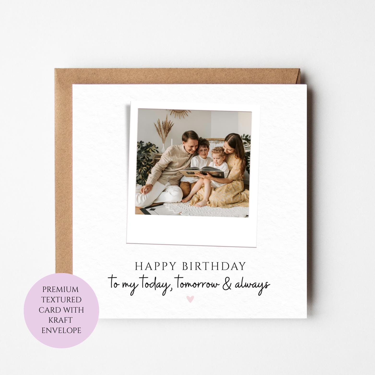 Personalised Photo Birthday Card, Textured Birthday Card, Add Your Own Picture, Romantic Wife Husband Boyfriend Girlfriend Fiance Gift
