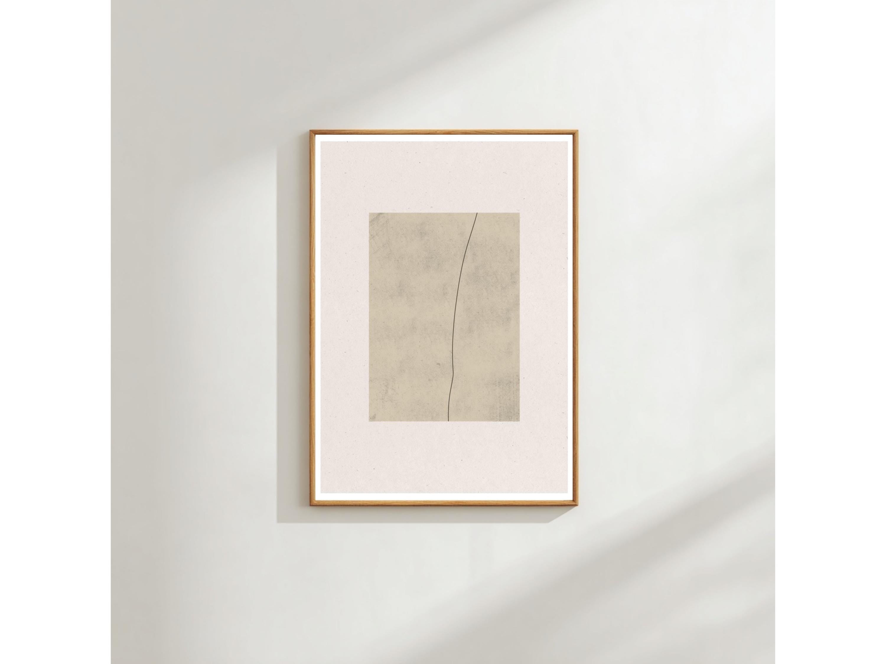 Neutral Abstract Landscape Poster: Modern Minimalist Art (A4 & A3)