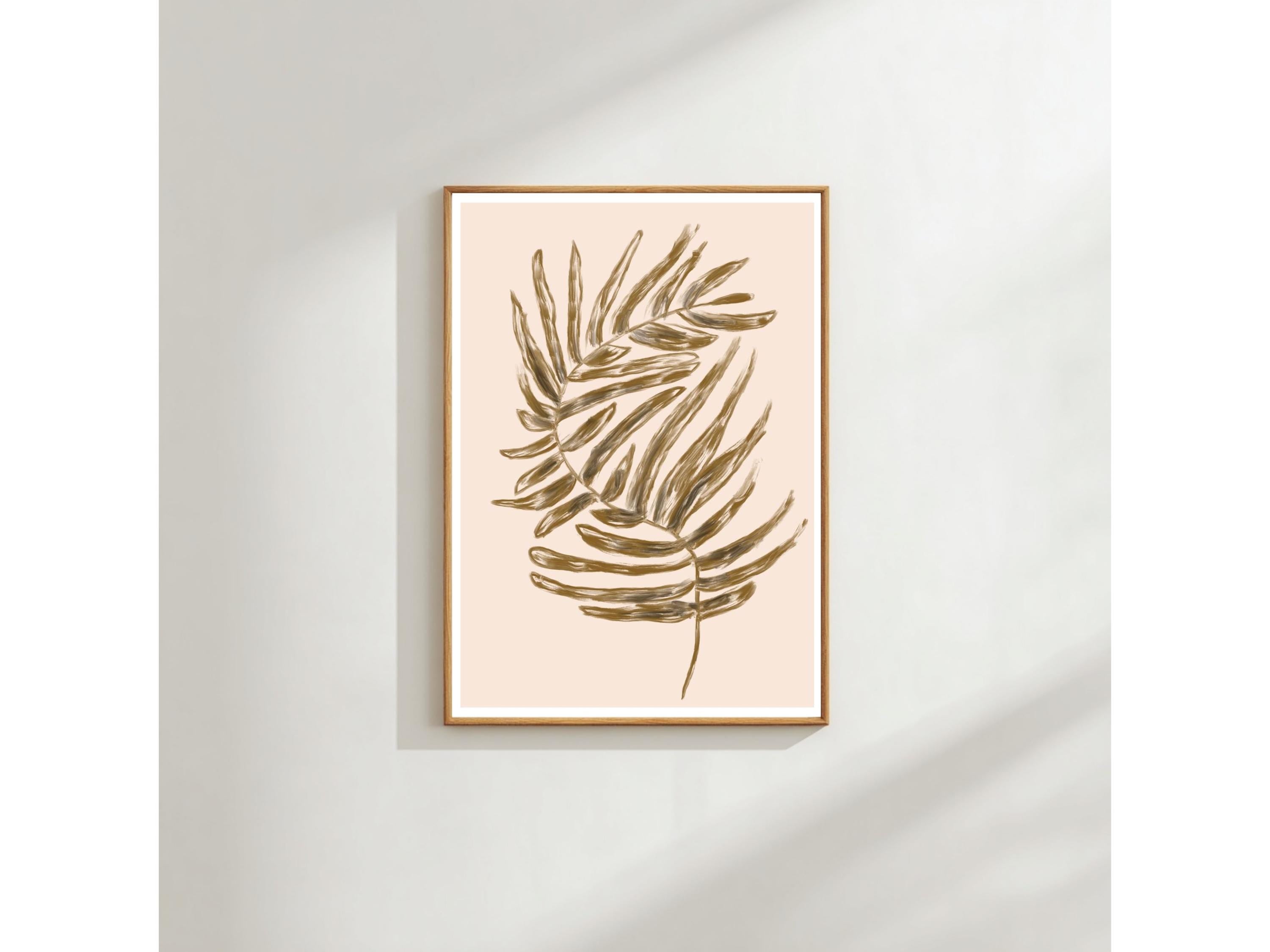 Botanical Leaf Wall Art Print: Neutral, Minimal Scandinavian Decor