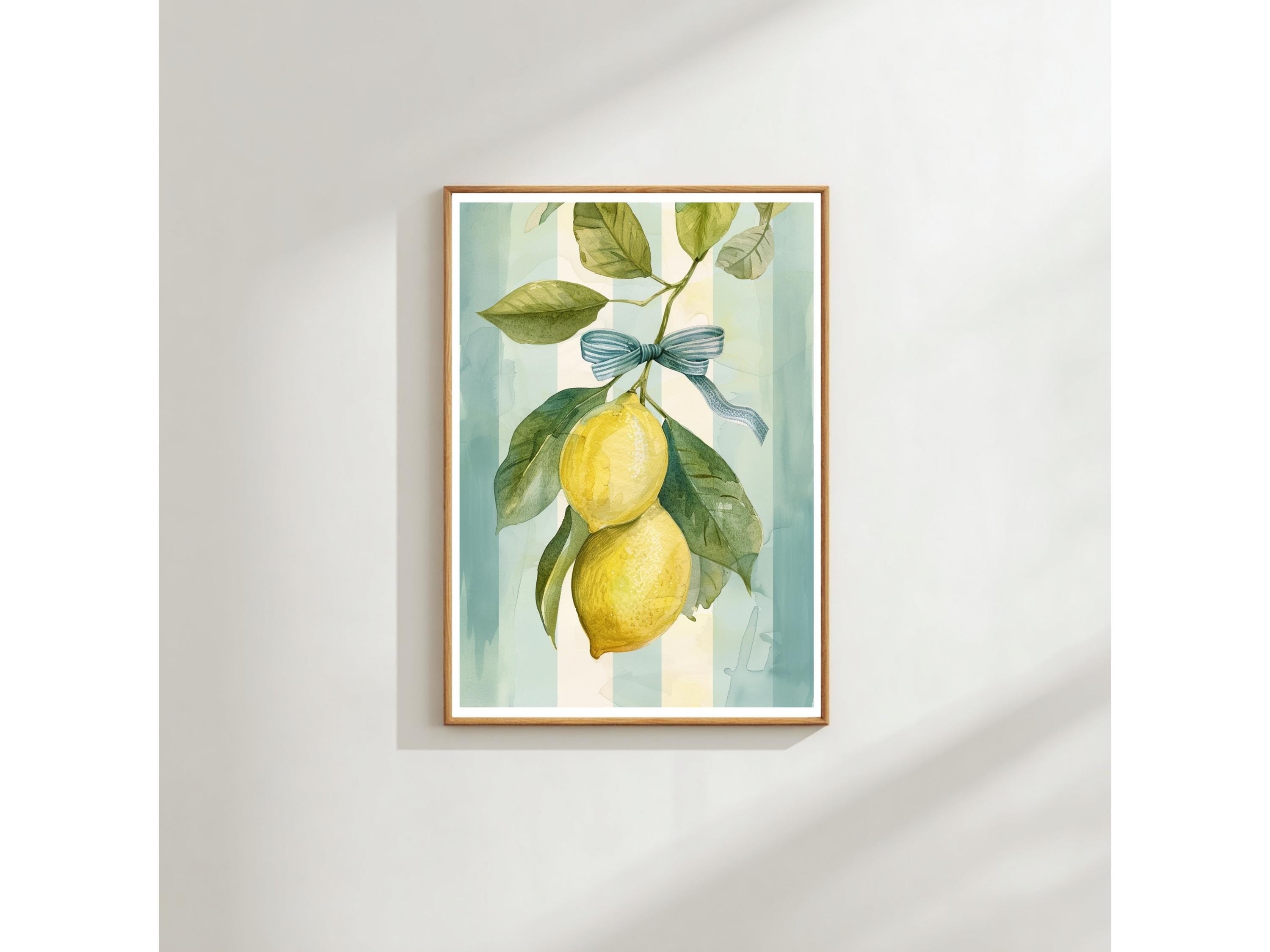Botanical Wall Art Print: Lemon Citrus Design - Mediterranean Kitchen