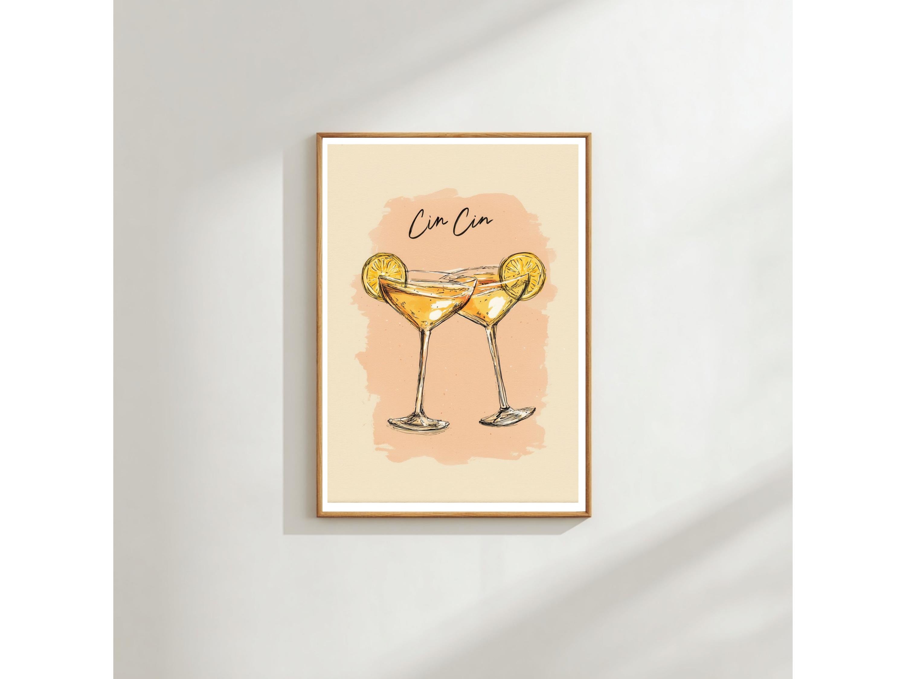 Italian Cocktail Wall Art Print - Mediterranean Bar Cart Decor