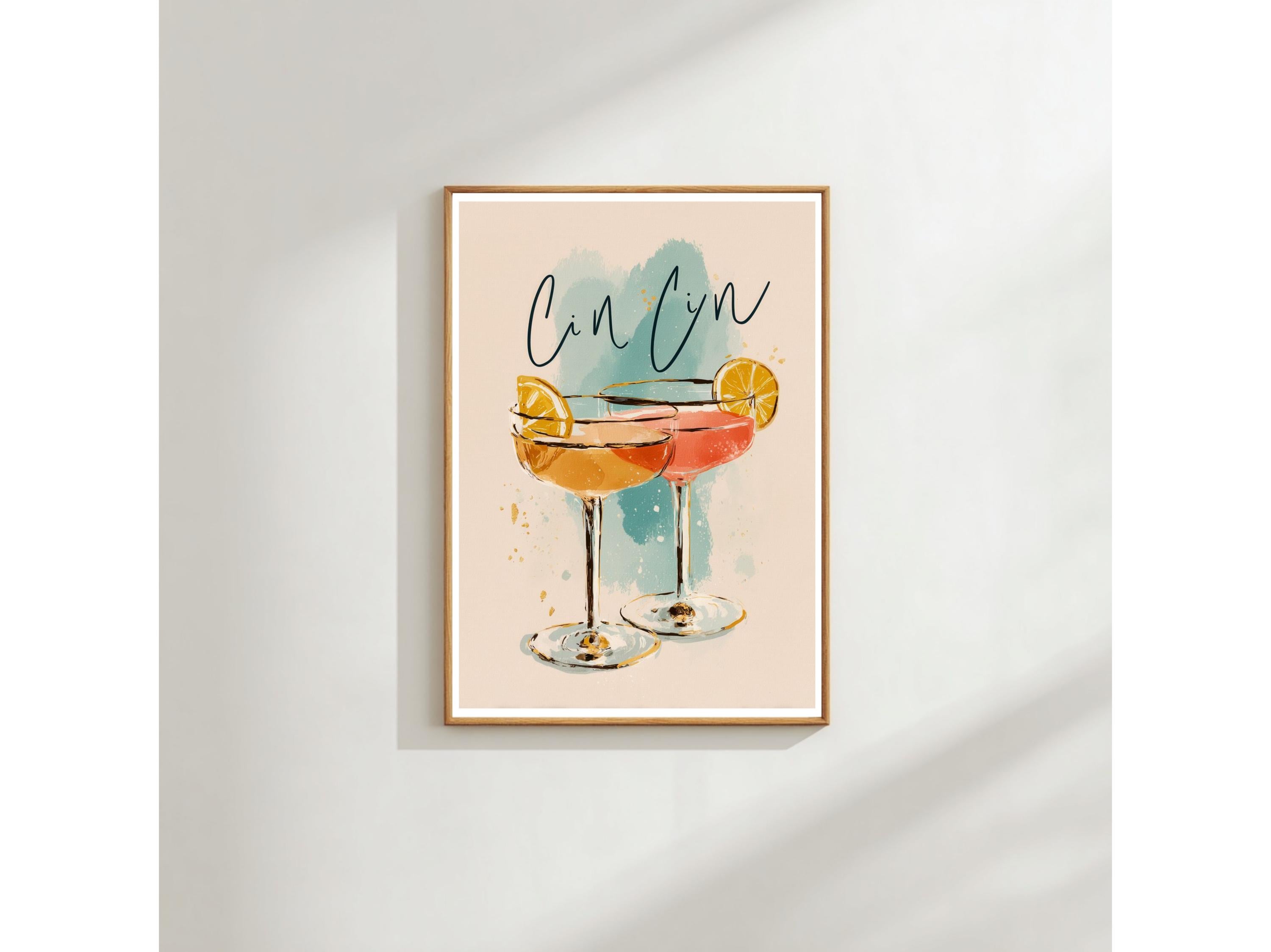 Cocktail Wall Art Print: Italian Summer Drink - Mediterranean Style