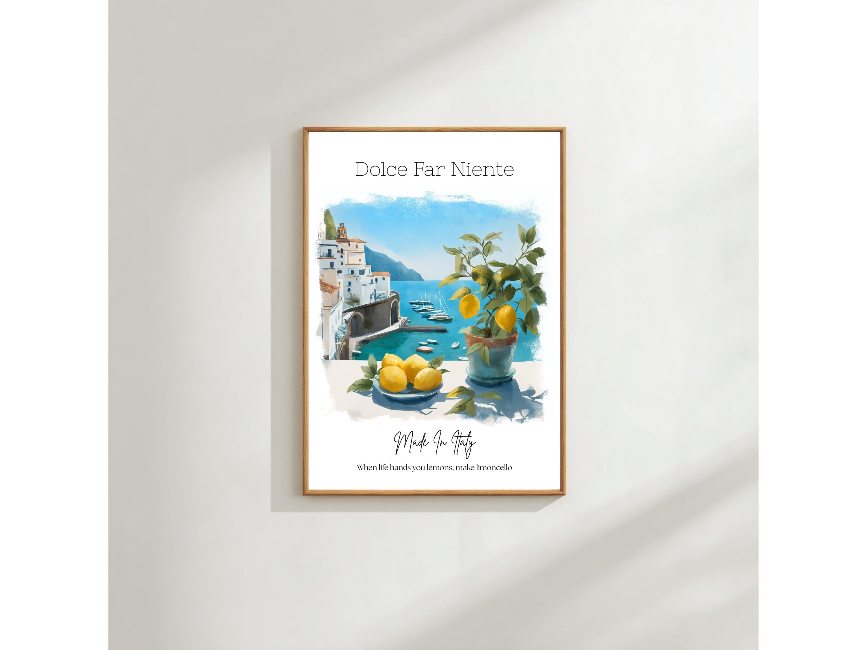 Amalfi Coast Lemon Wall Art - Citrus Balcony, Coastal Kitchen Decor