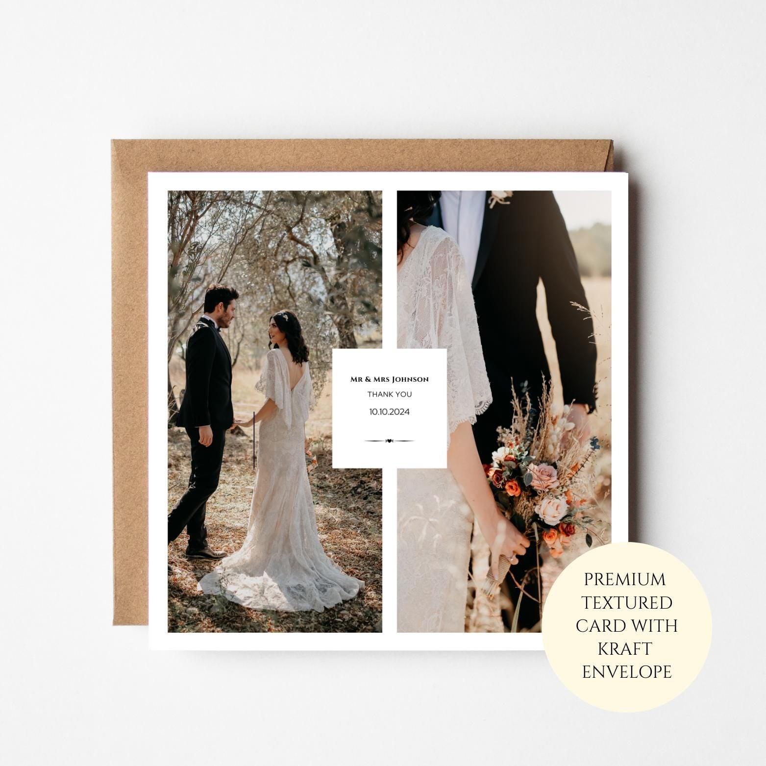 Personalised Thank You Cards Wedding, Folded Wedding Thank You Cards With Photo, Photo Thank You Cards, Postcard Thankyou Cards For Wedding