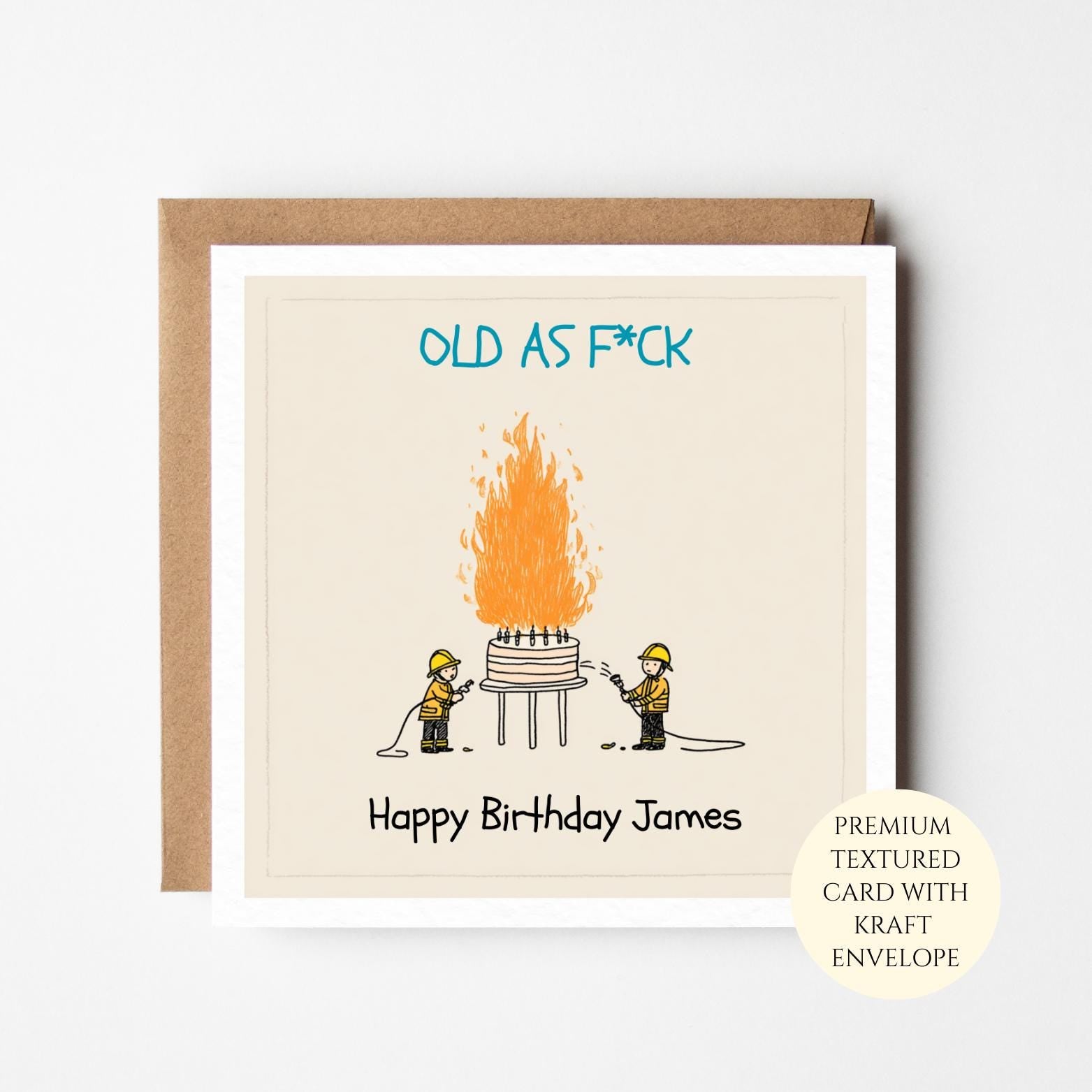 Funny Old Age Birthday Card for Husband | Rude Birthday Card for Dad Brother or Friend | Sarcastic Funny Card for Him