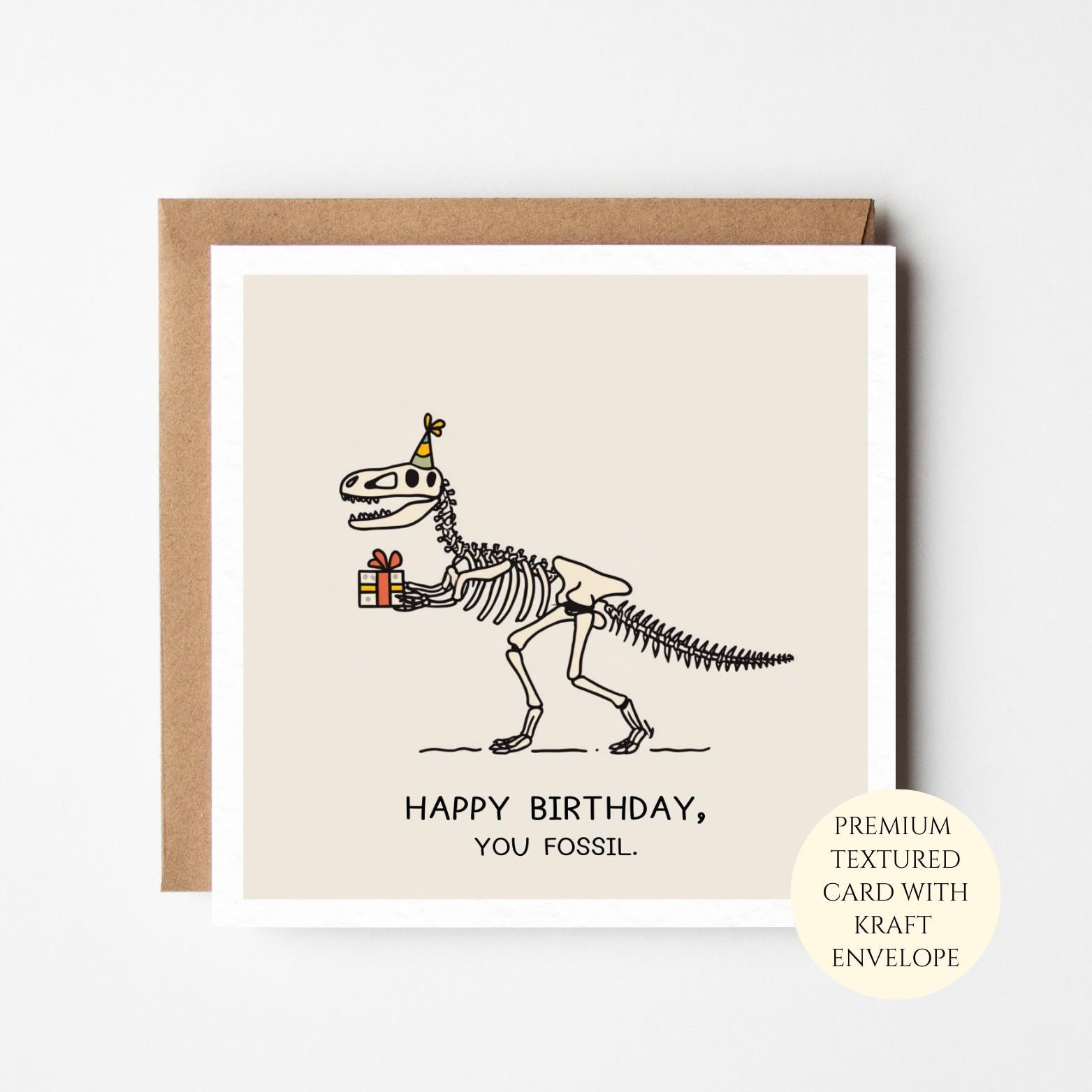 Funny Dinosaur Birthday Card for Husband | Rude Old Age Birthday Card for Dad Brother or Friend | Funny Card for Him