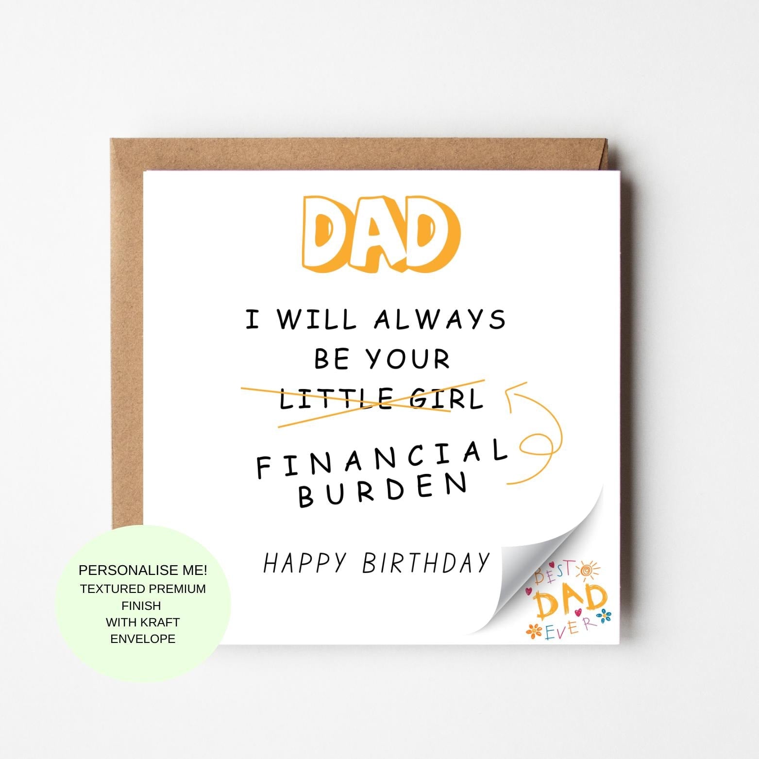 Dad Birthday Card: Funny Cheeky Design - Humour and Fun