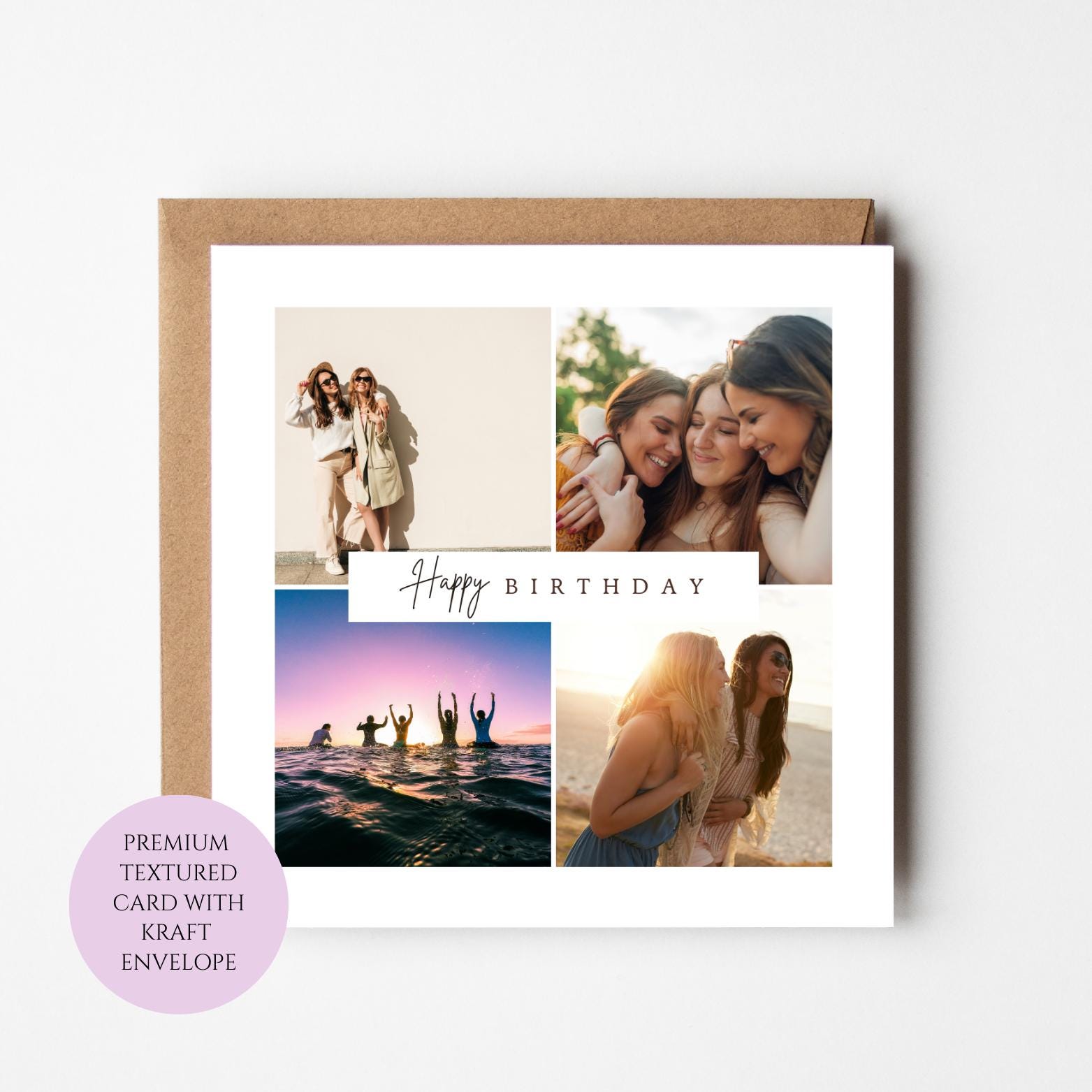 Personalised Photo Birthday Card, Textured Birthday Card, Add Your Own Picture, Friend Wife Husband Boyfriend Girlfriend Fiance Gift