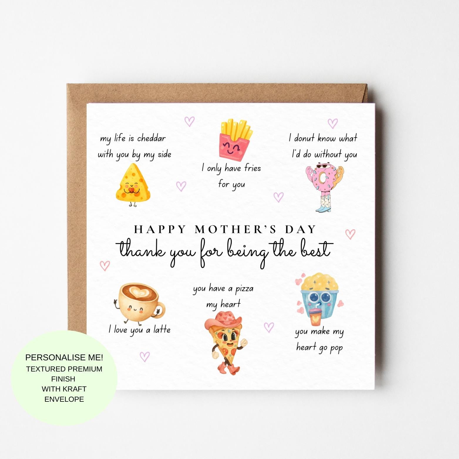 Happy Mother’s Day Thank You For Being The Best Mum Funny Cute Illustration Best Mum Card for Mothers Day Love My Mum Card, Gift for Mum