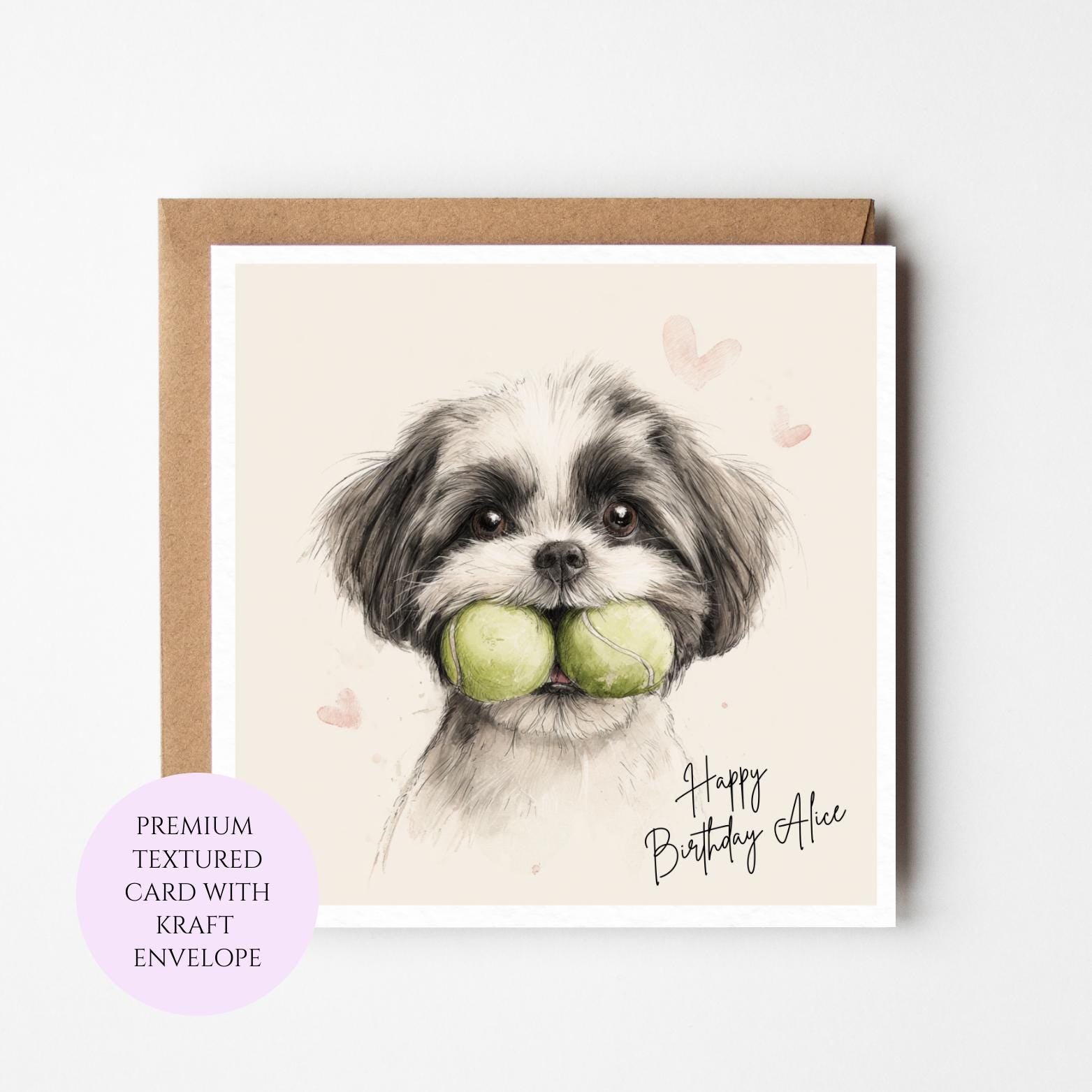 Personalised Shih Tzu Birthday Card: Cute Dog Lover Design