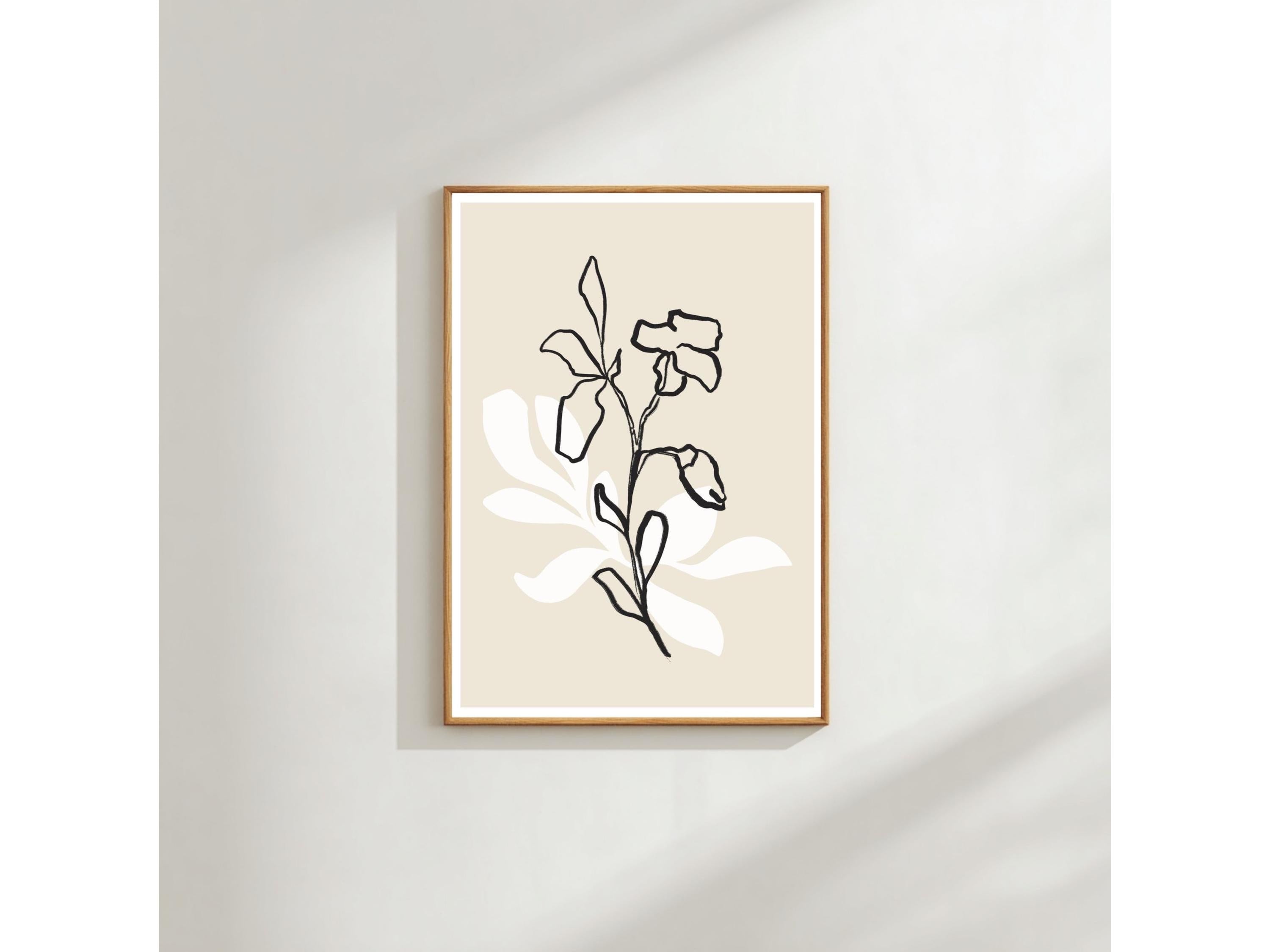 Minimalist Black Sunburst Wall Art Print (A3 & A4 Sizes)