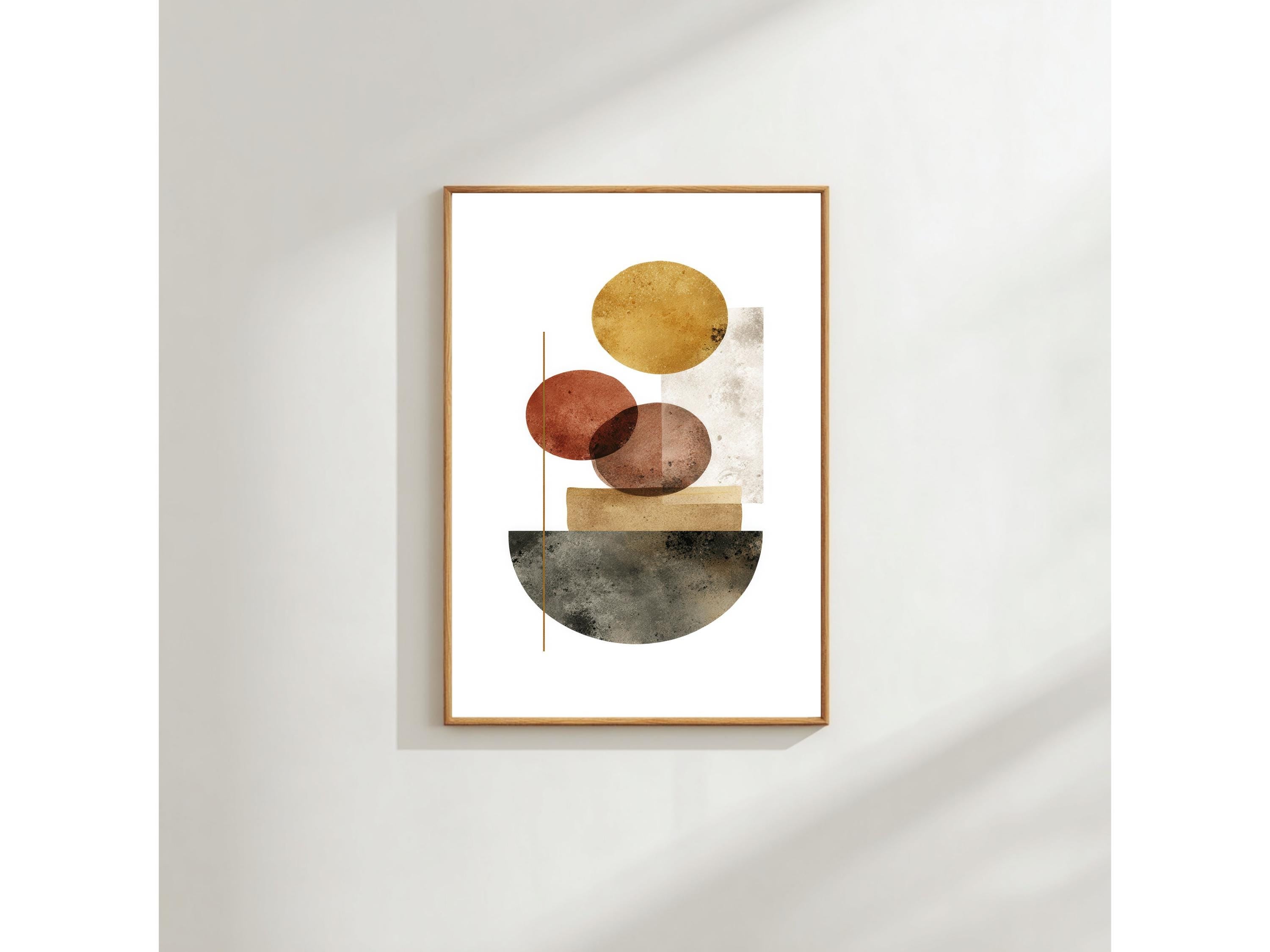 Abstract Geometric Print, Neutral Modern Art (A3 & A4 Sizes)