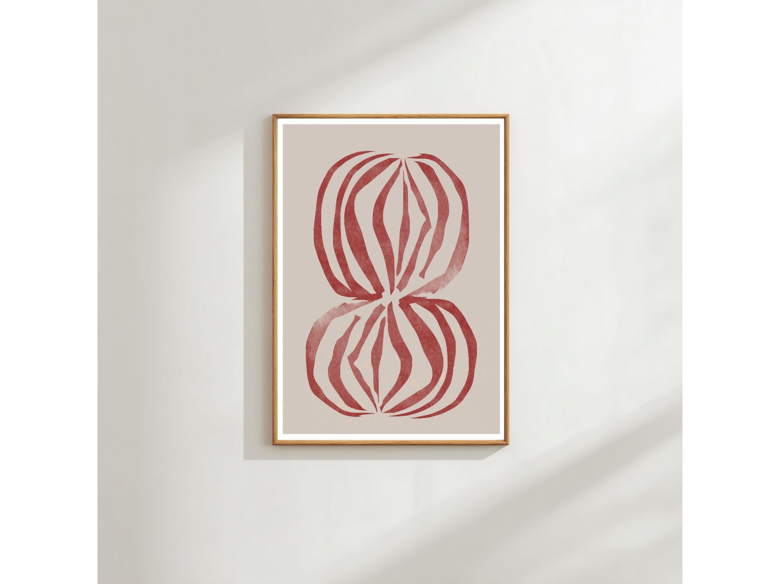 Abstract Terracotta Wall Art: Neutral Boho Poster (A4 and A3 Prints)