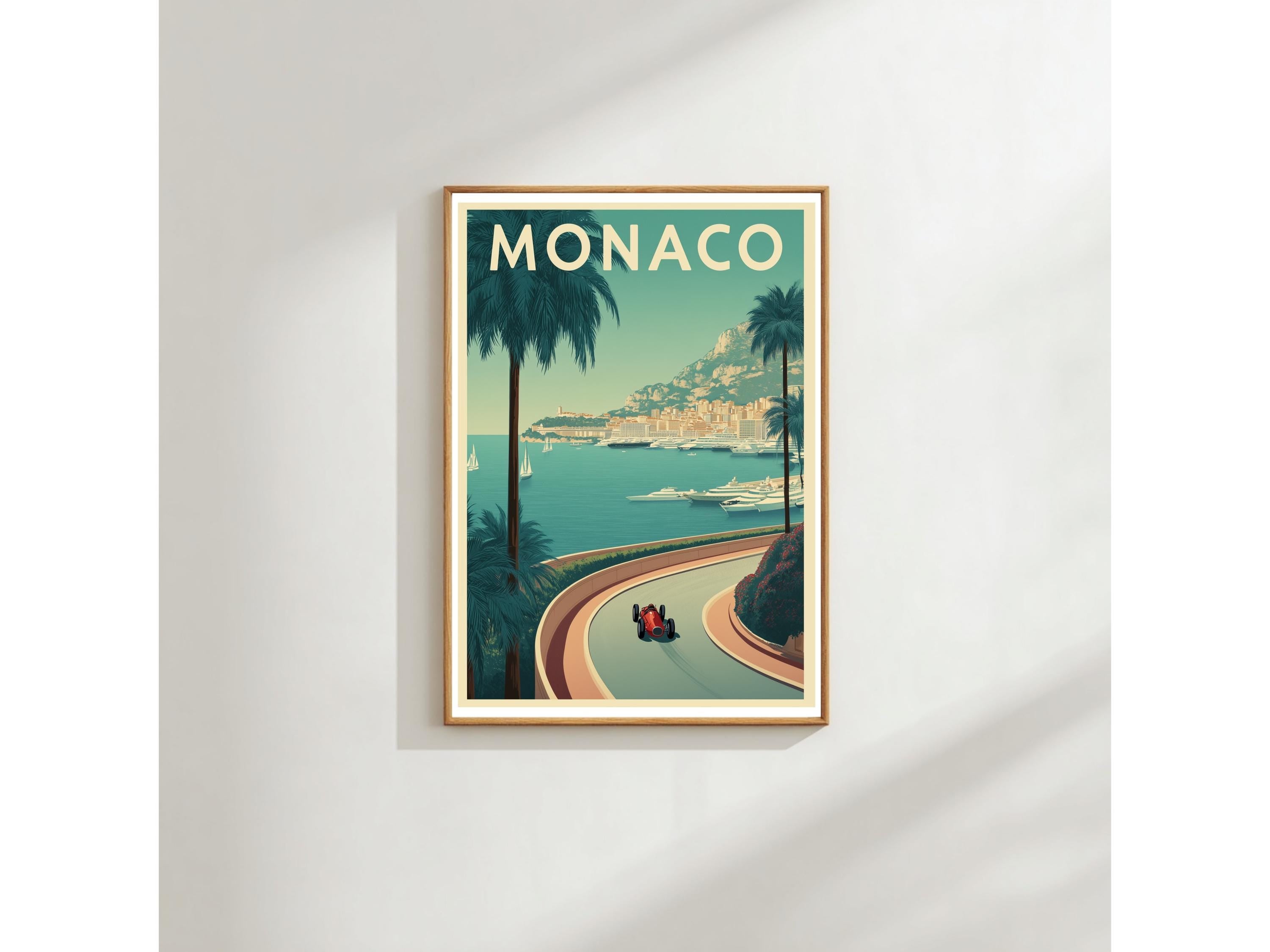 Monaco Wall Art Print: Mediterranean Coastal View - Elegant Decor
