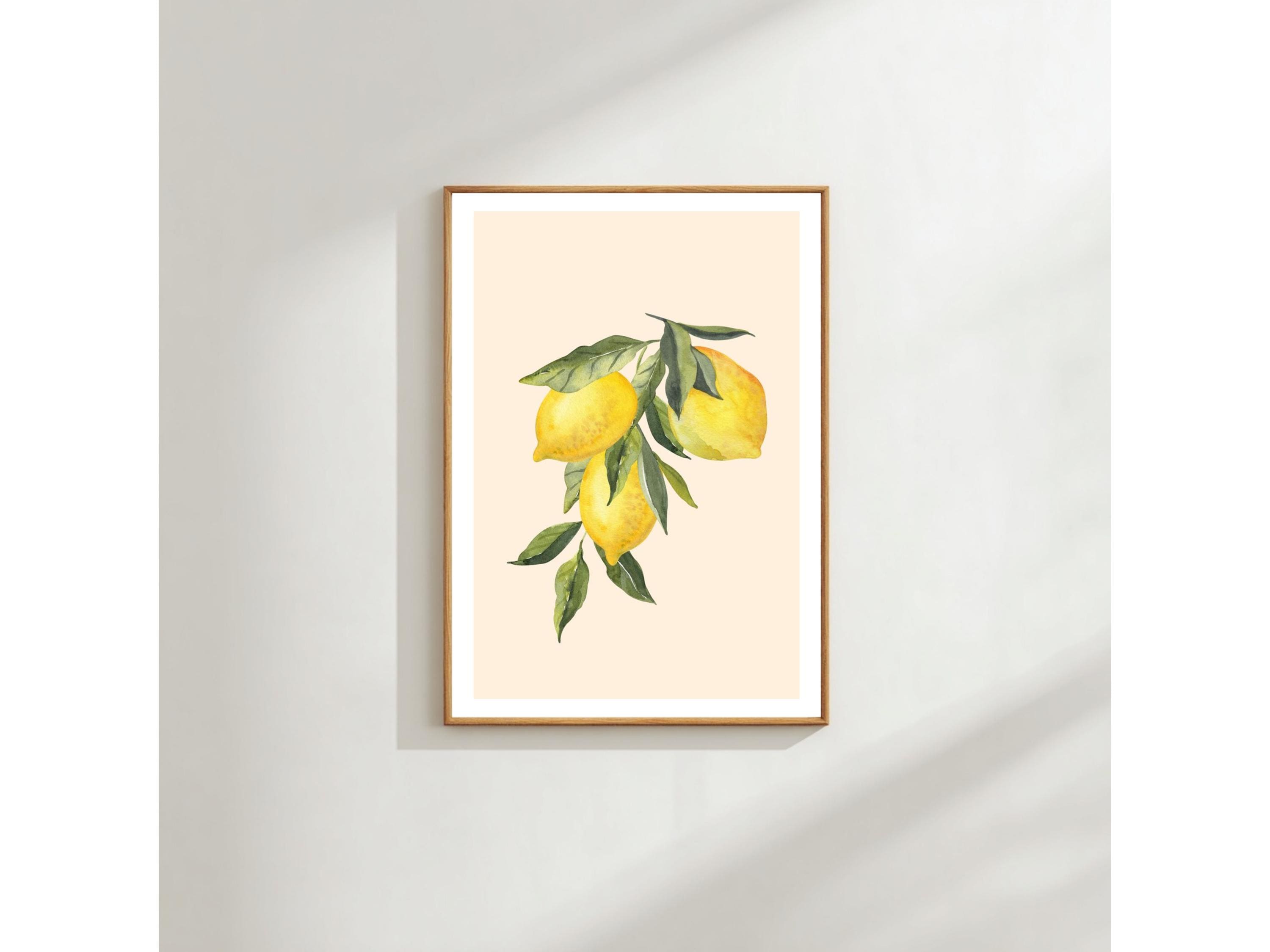 Lemon Botanical Wall Art Print: Citrus Kitchen Decor