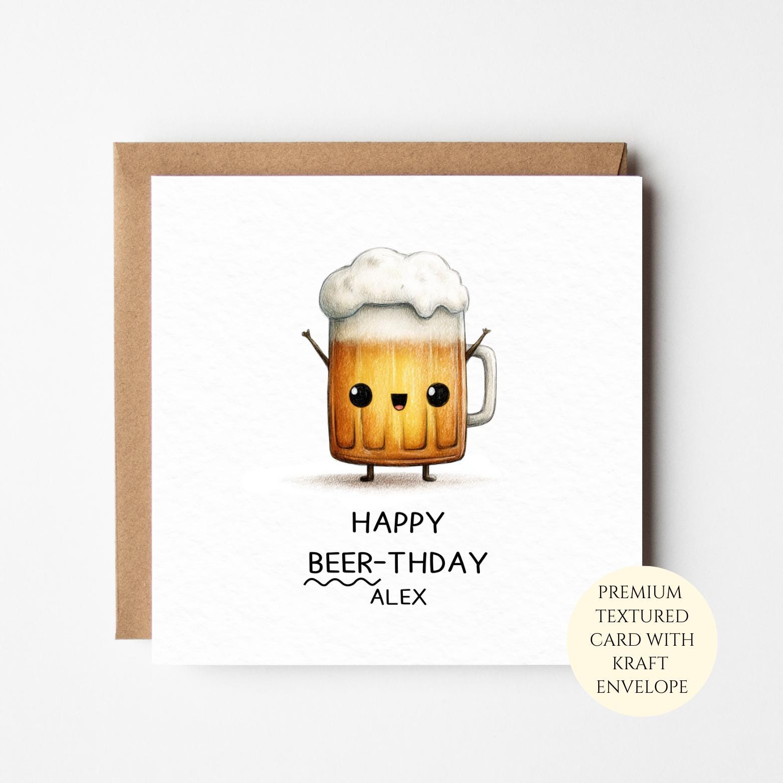 Funny Beer Lover Birthday Card for Husband | Beer Birthday Card for Dad Brother or Friend | Funny Card for Him