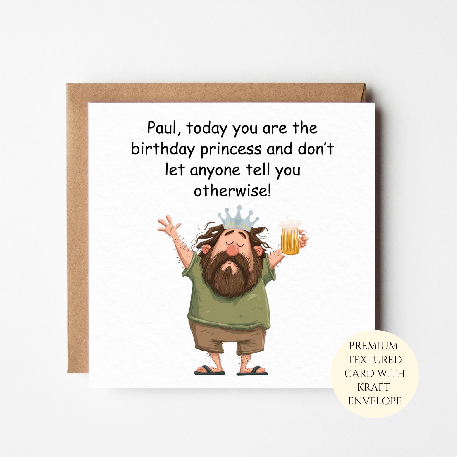 Funny Beer Birthday Card for Husband | Humorous Birthday Card for Dad Brother or Friend | Funny Card for Him