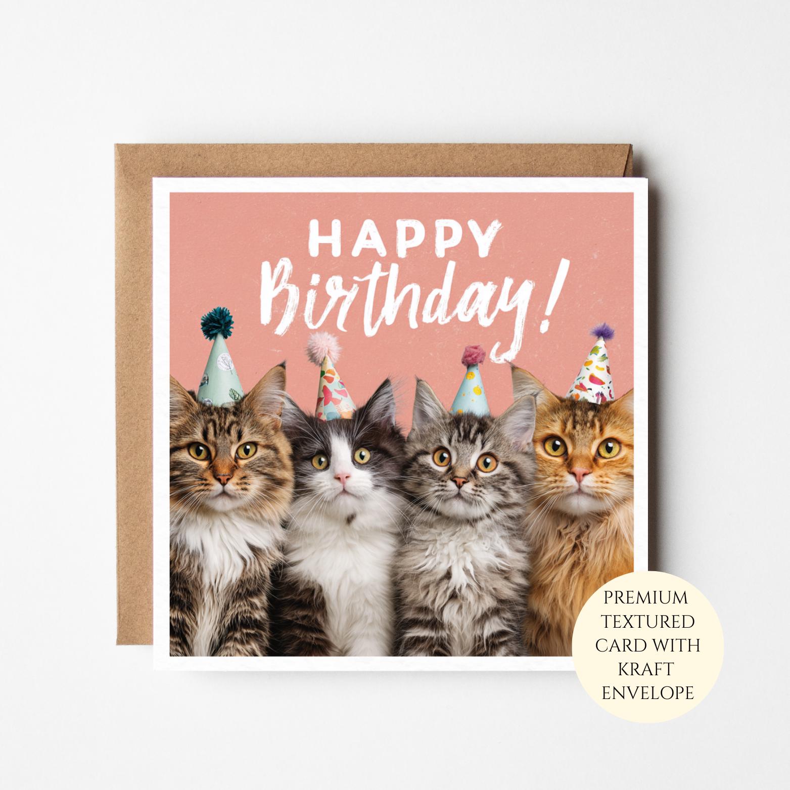 Personalised Realistic Cat Birthday Card for Her – Cat Lover Gift – Fluffy Kitten Birthday Card for Friend