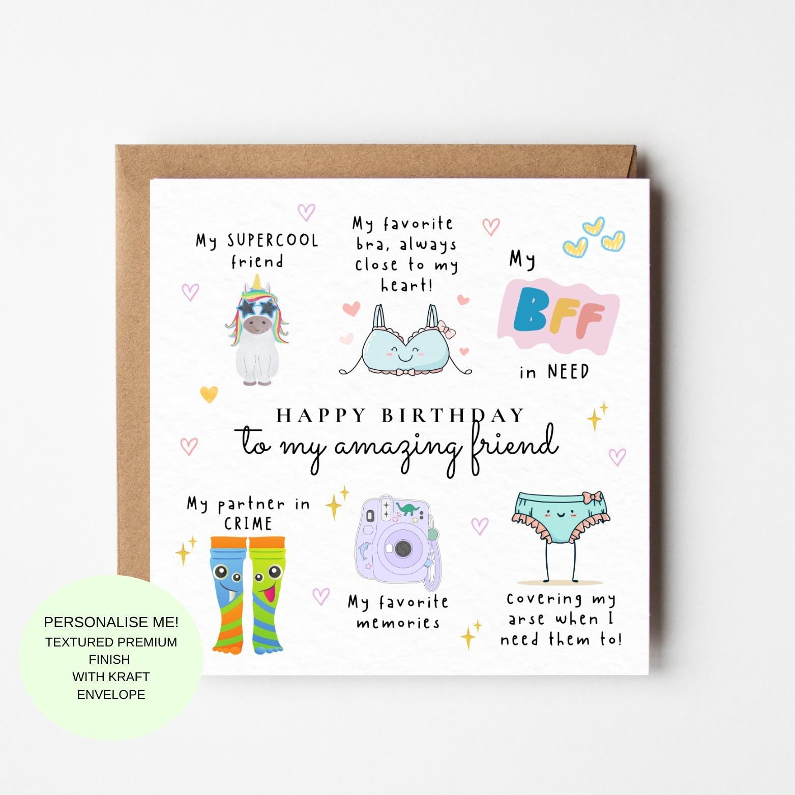 Happy Birthday Card for Friend – BFF, Partner in Crime, Supercool Friend
