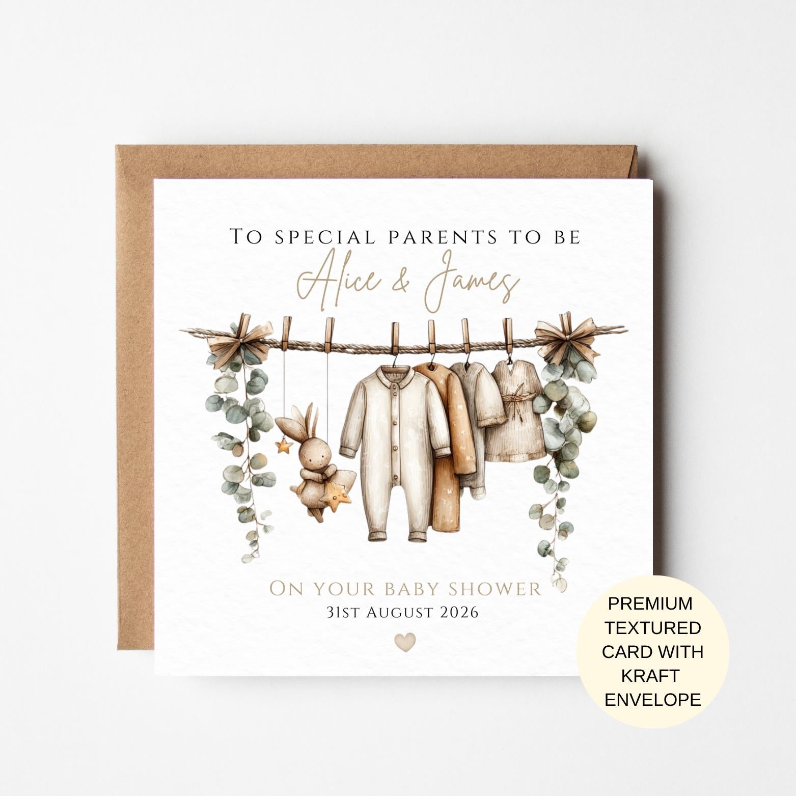 Neutral Baby Shower Card for Parents | Keepsake Gift for New Arrivals