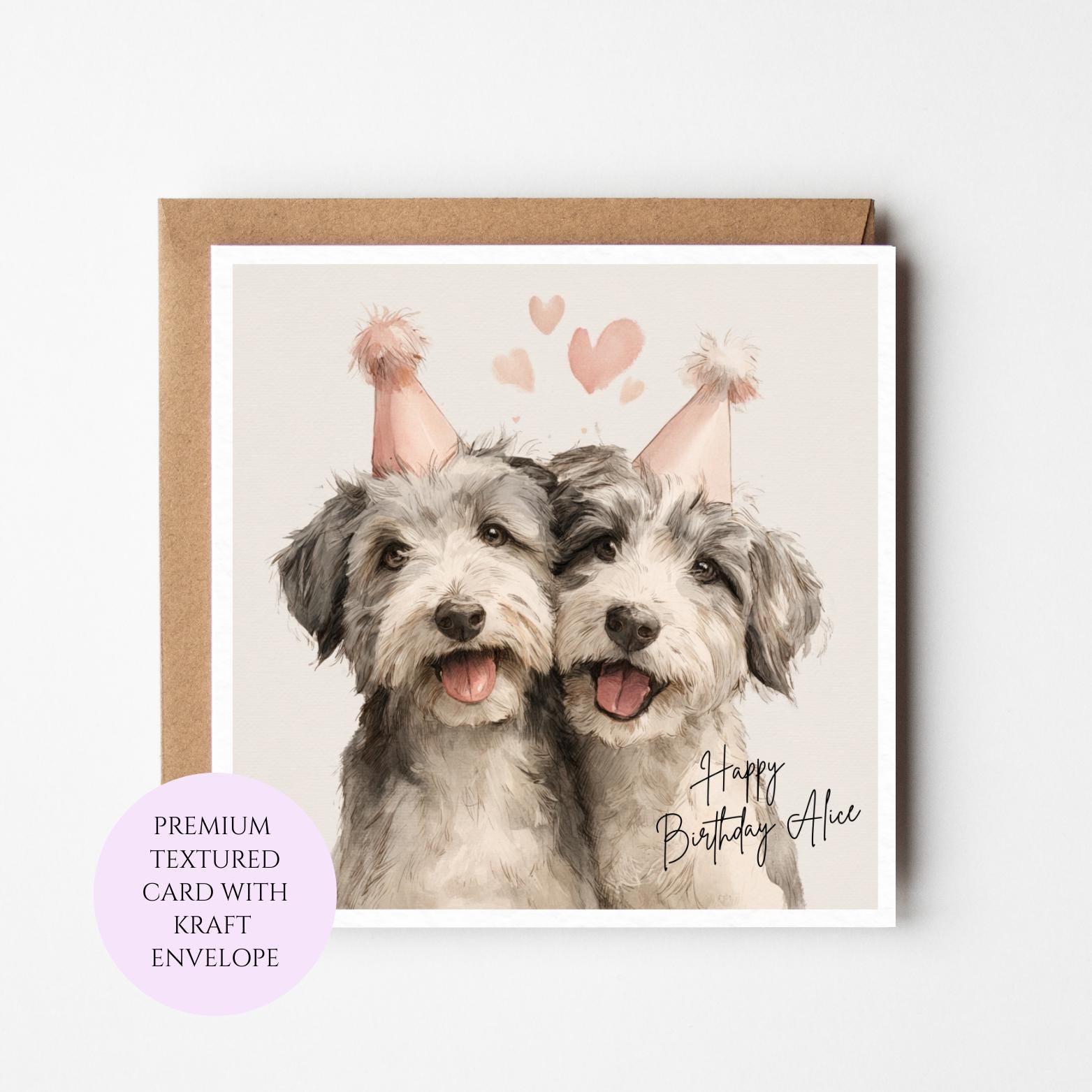 Personalised Schnauzer Birthday Card for Her – Cute Dog Birthday for Sister Friend Mum Daughter
