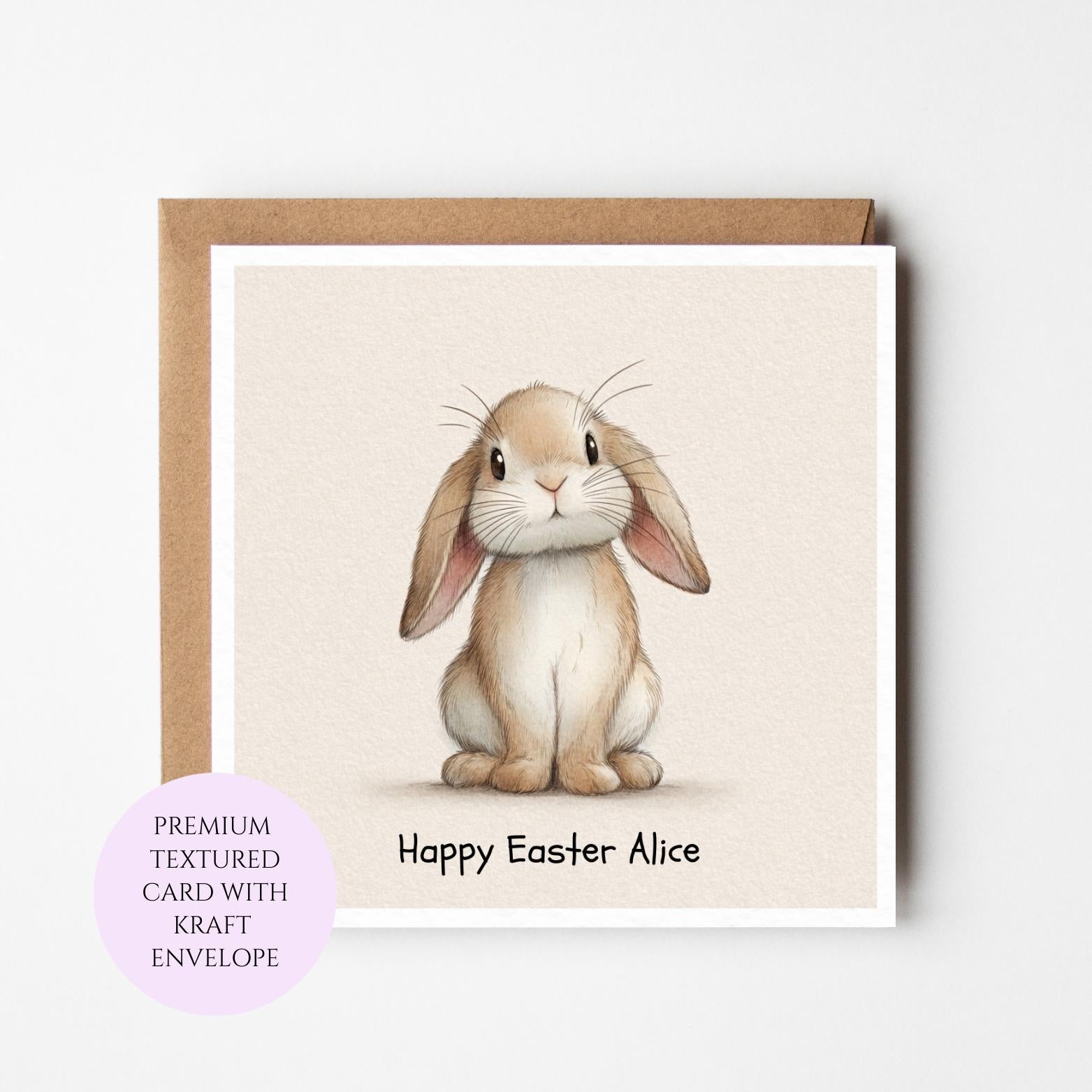 Personalised Bunny Portrait Easter Card